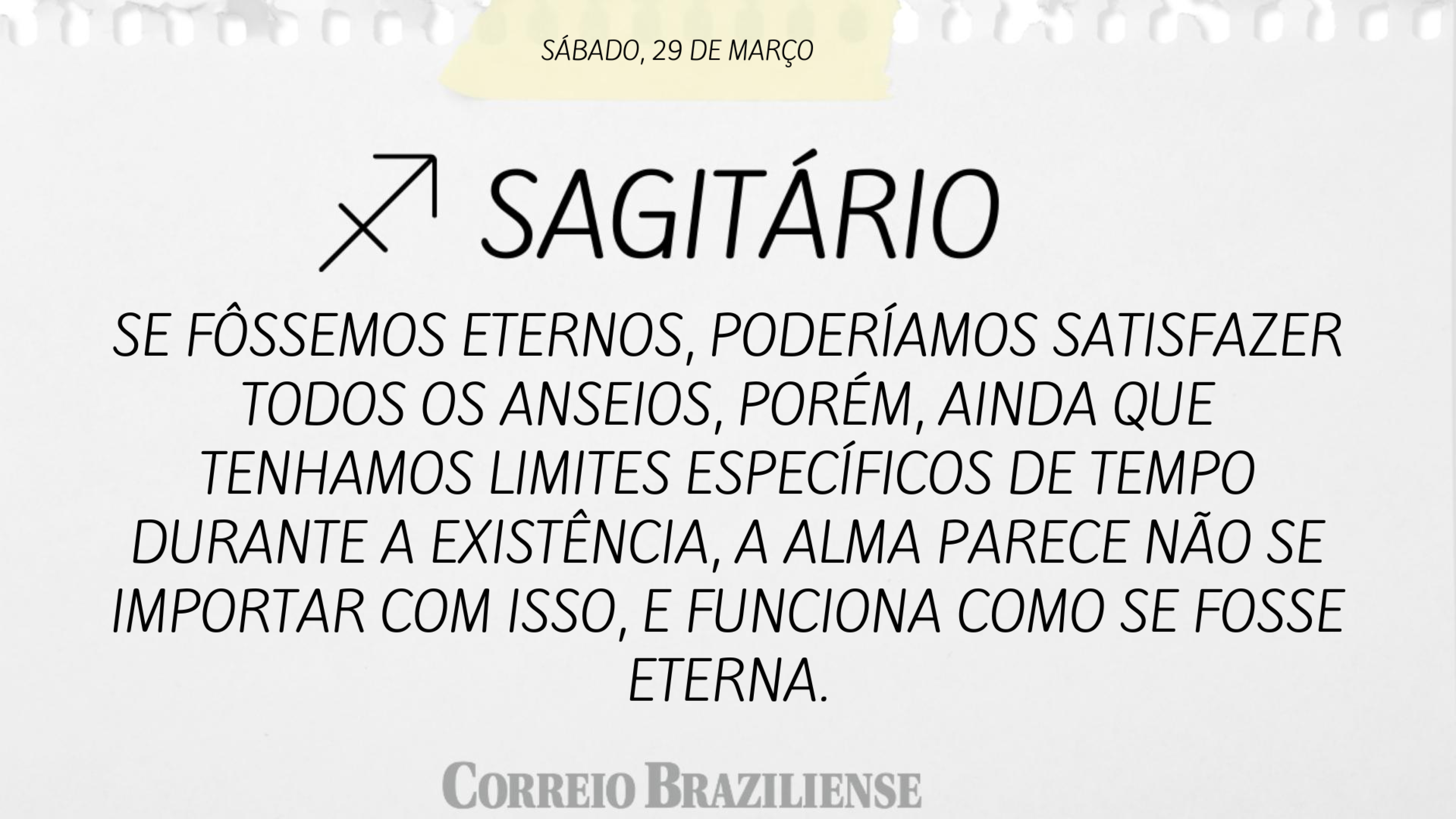Sagit&aacute;rio | 29 de mar&ccedil;o