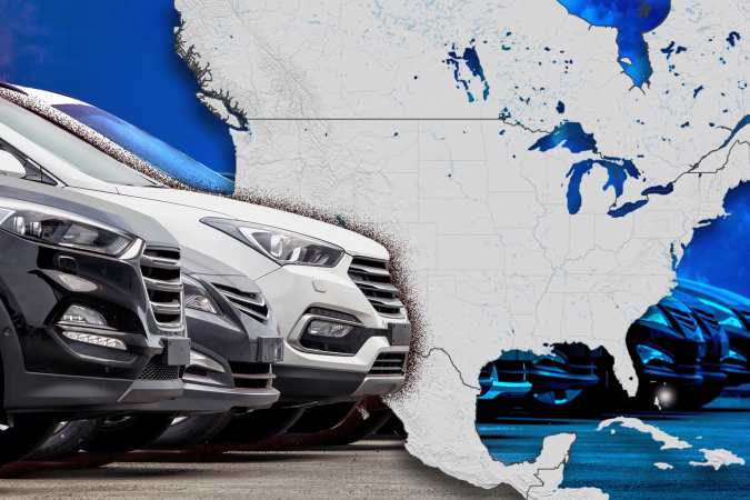O pistão, uma peça essencial do motor, cruza várias vezes a fronteira na América do Norte -  (crédito: Getty Images)