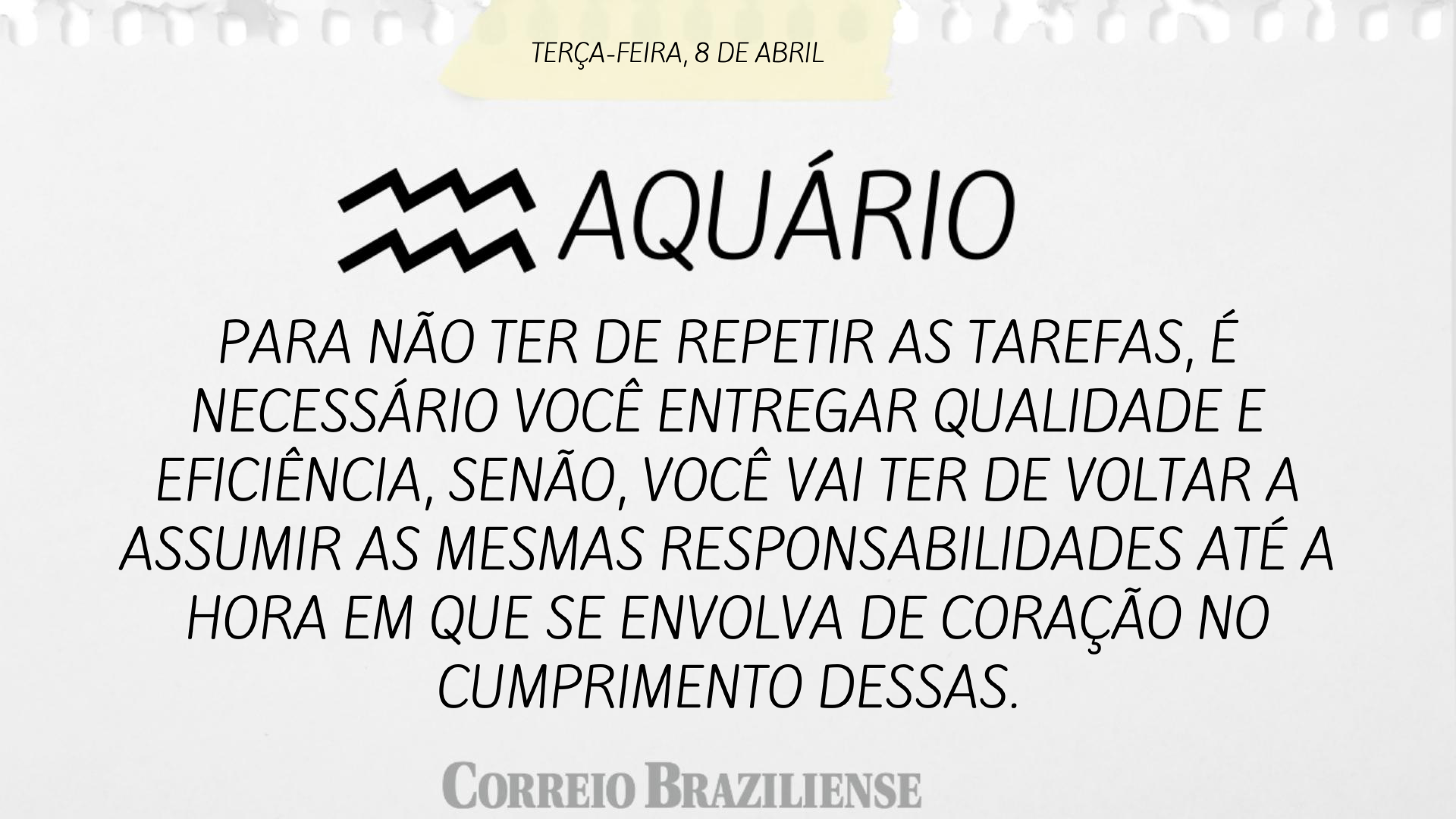 AQUÁRIO | 8 DE ABRIL