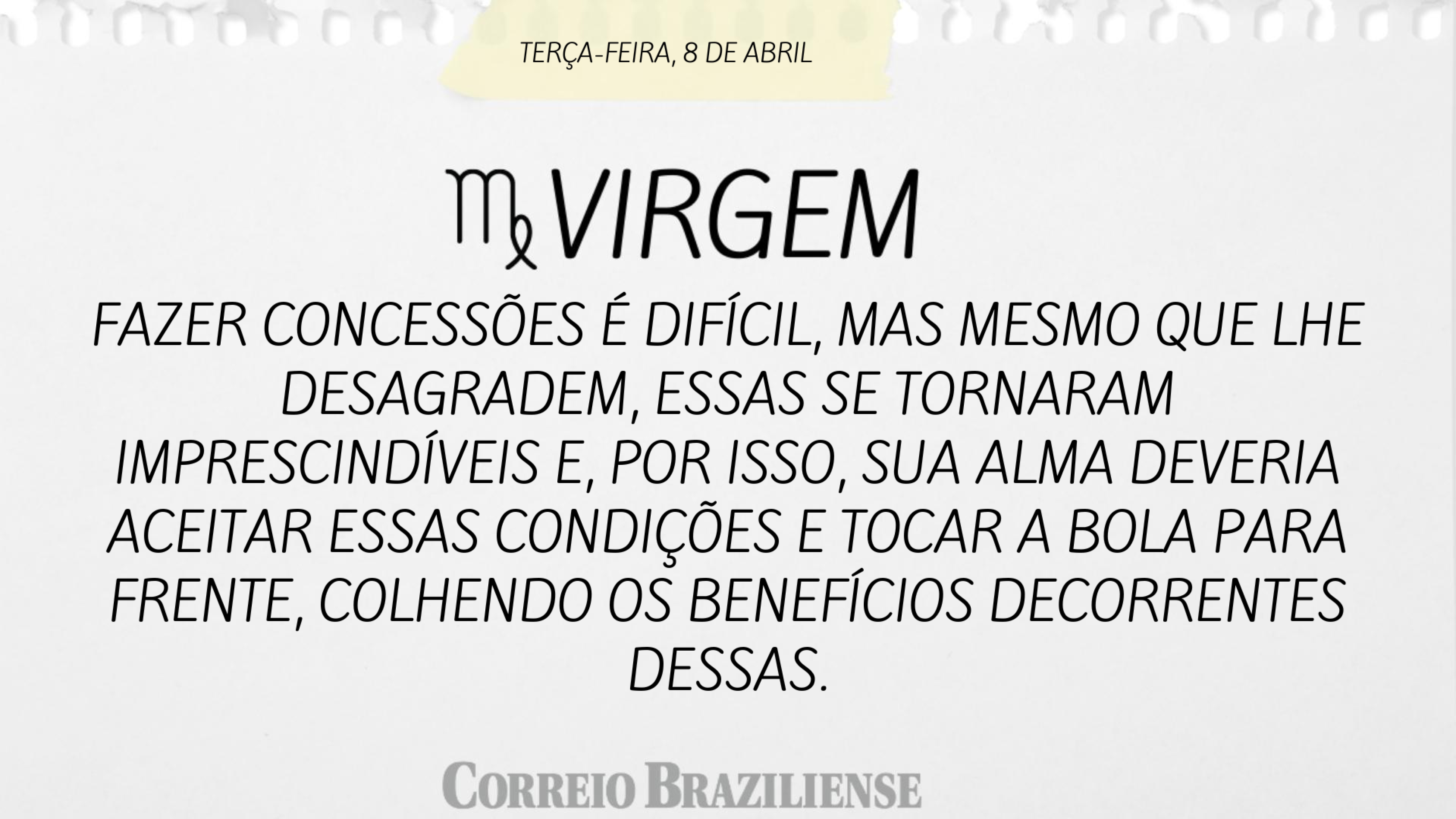 VIRGEM | 8 DE ABRIL