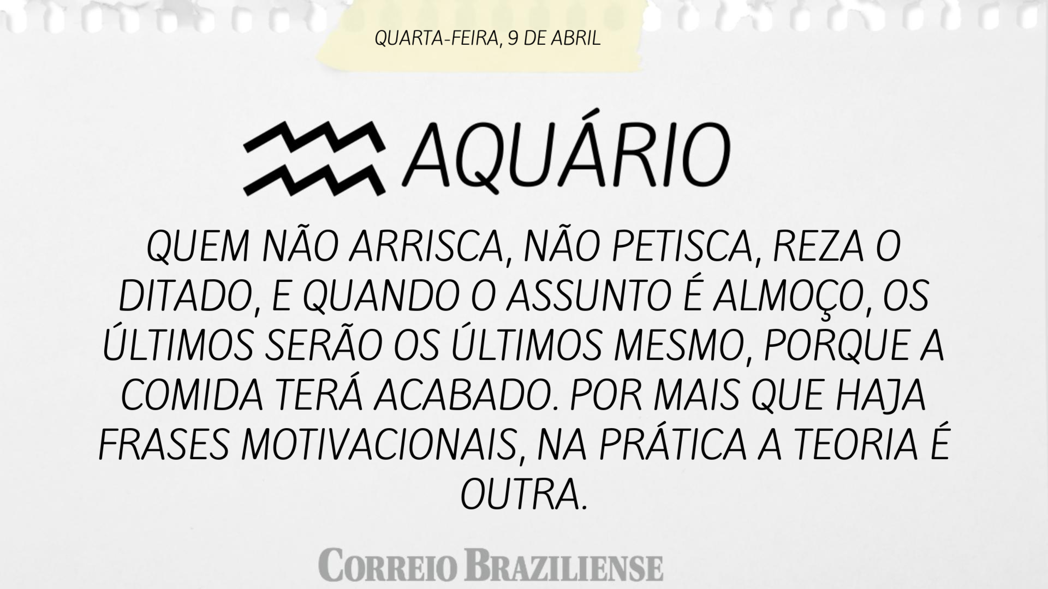 AQUÁRIO | 9 DE ABRIL