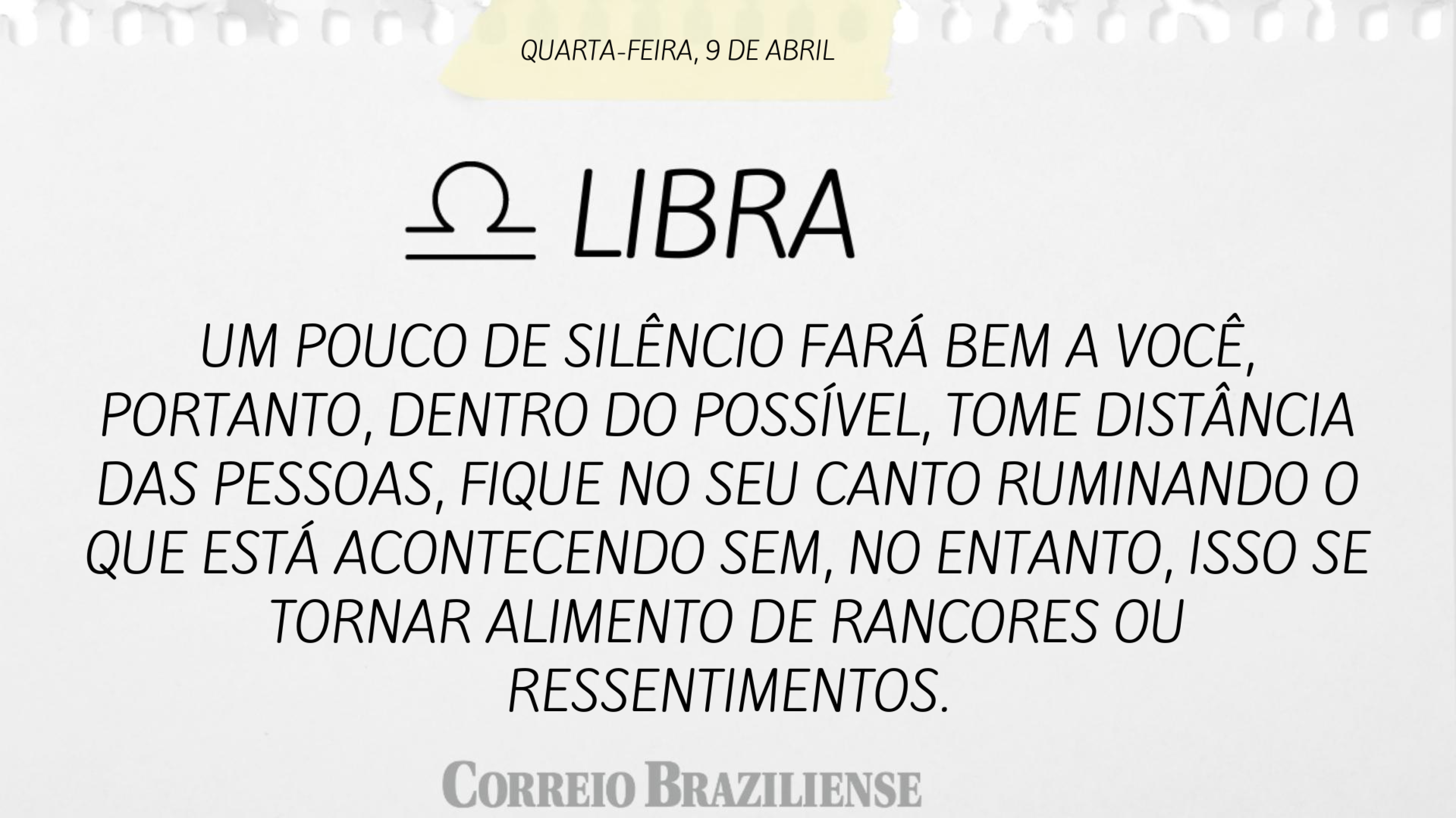LIBRA | 9 DE ABRIL