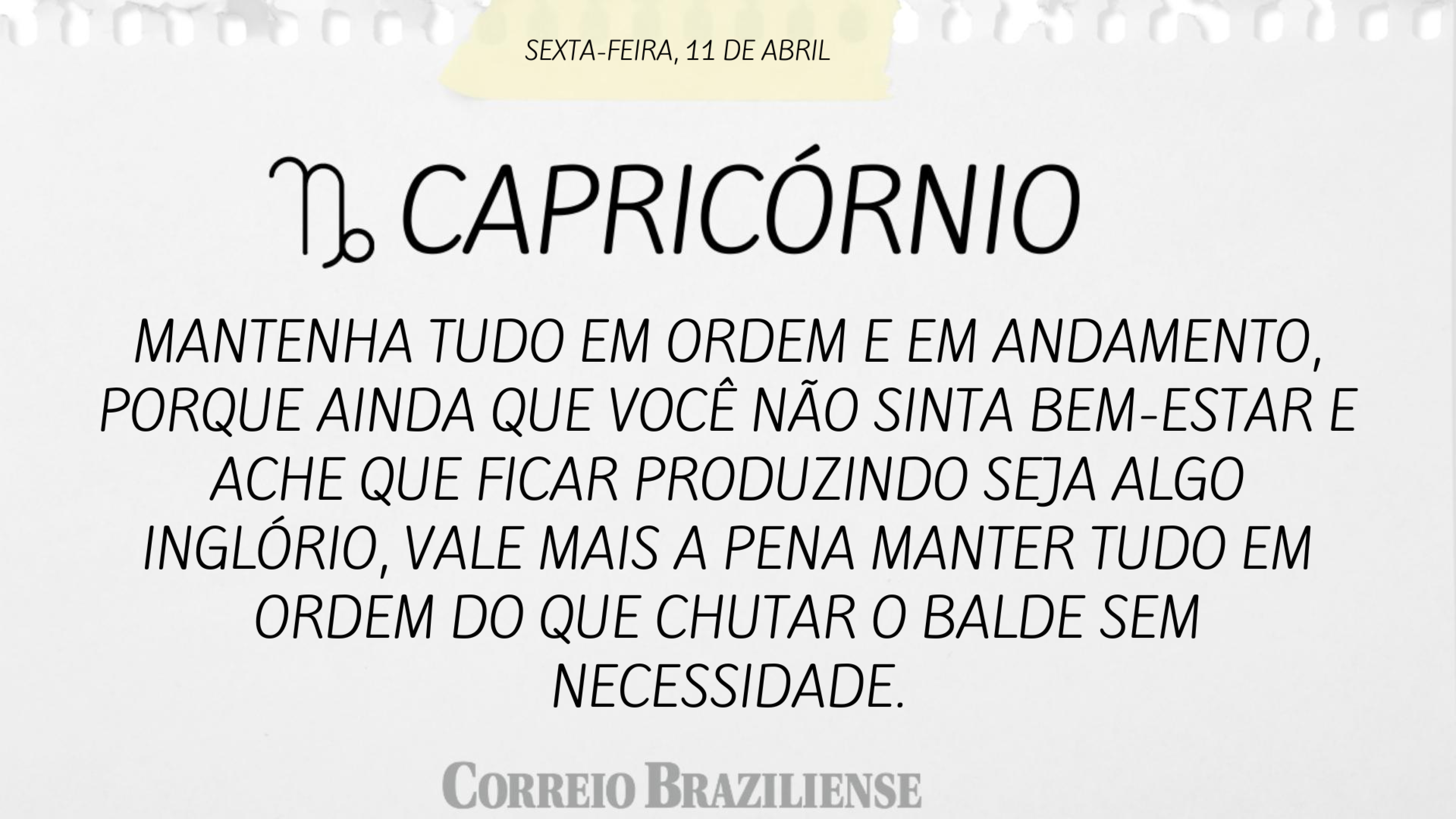 CAPRIC&Oacute;RNIO | 11 DE ABRIL