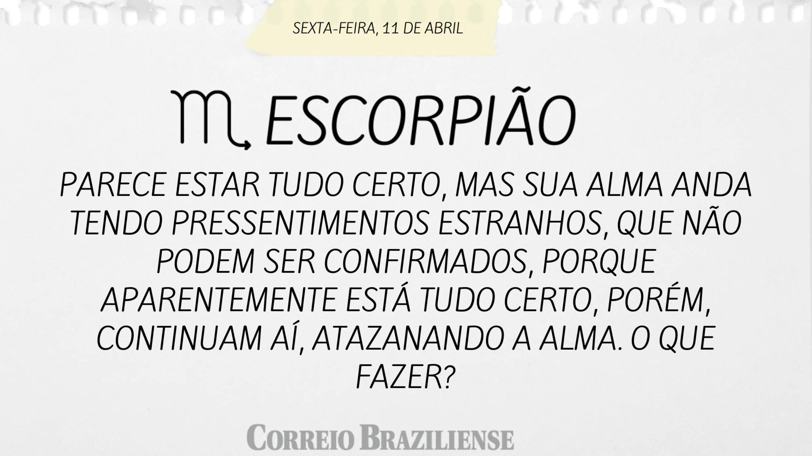 ESCORPI&Atilde;O | 11 DE ABRIL
