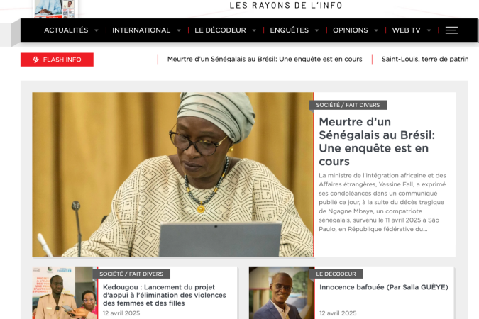 Site senegalês publicou vídeos de operação policial em que Mbaye morreu. - (crédito: Reprodução) Site senegalês publicou vídeos de operação policial em que Mbaye morreu. - (crédito: Reprodução)