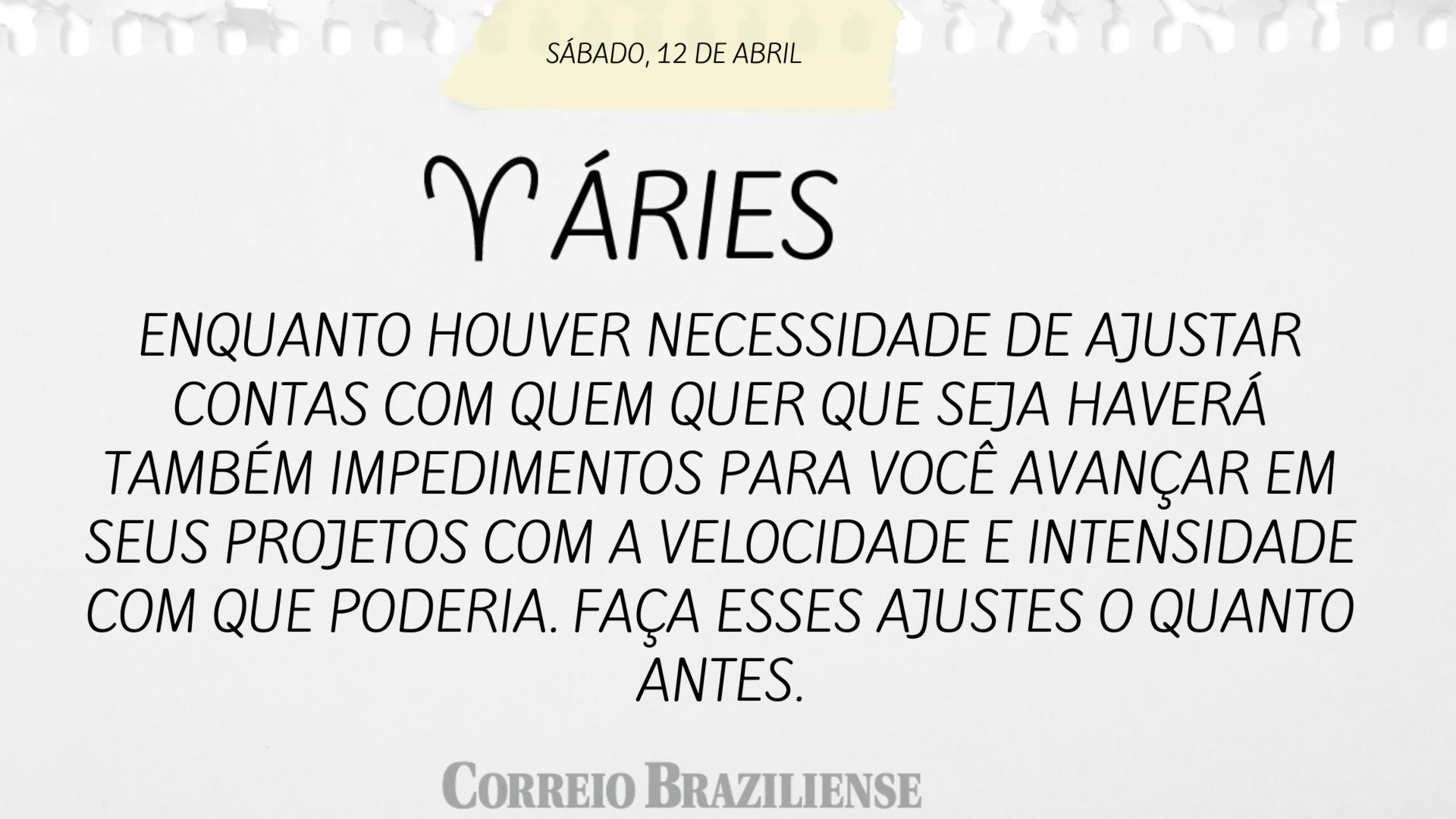 ÁRIES | 12 DE ABRIL