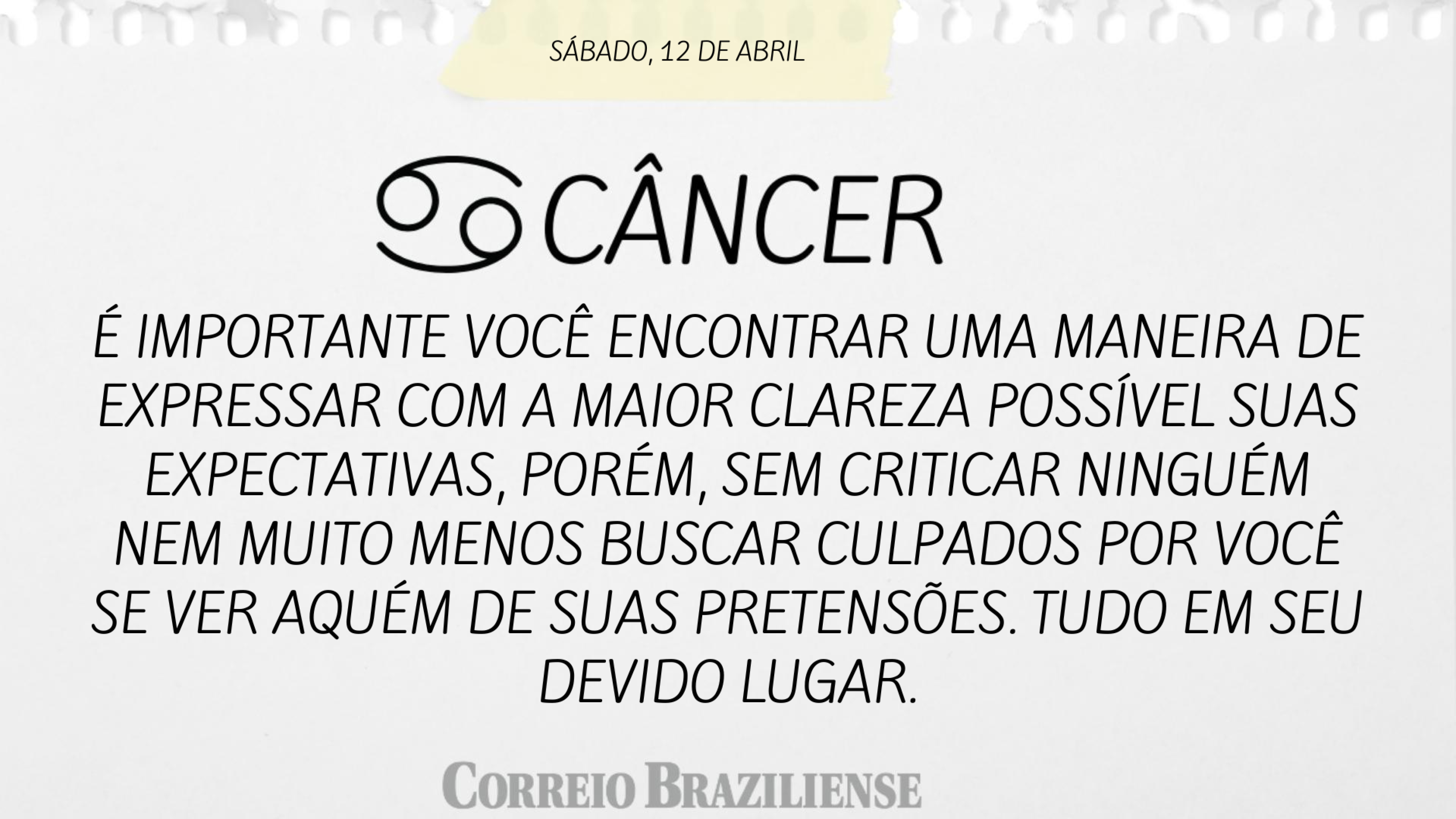 CÂNCER | 12 DE ABRIL