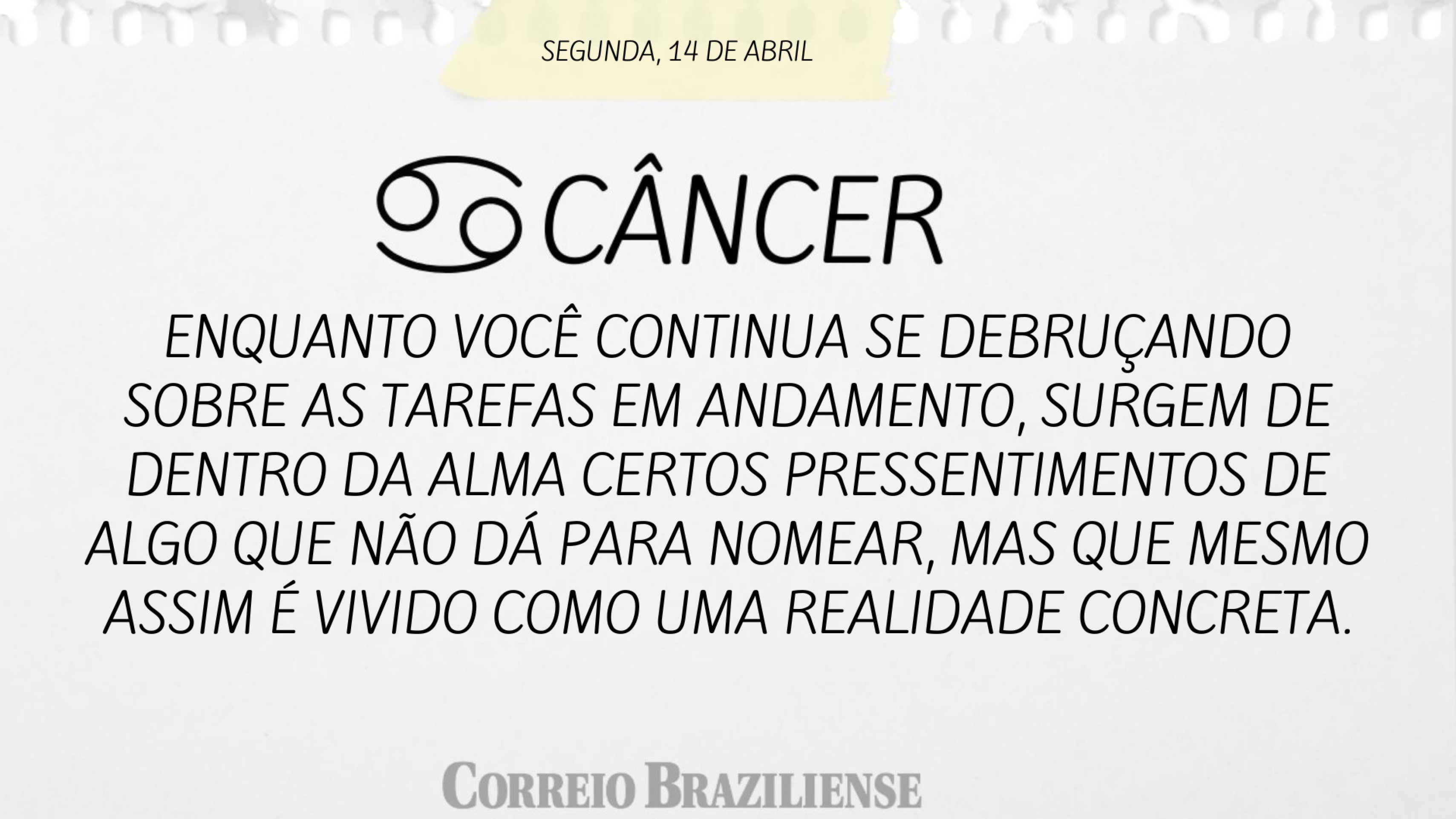 CÂNCER | 14 DE ABRIL