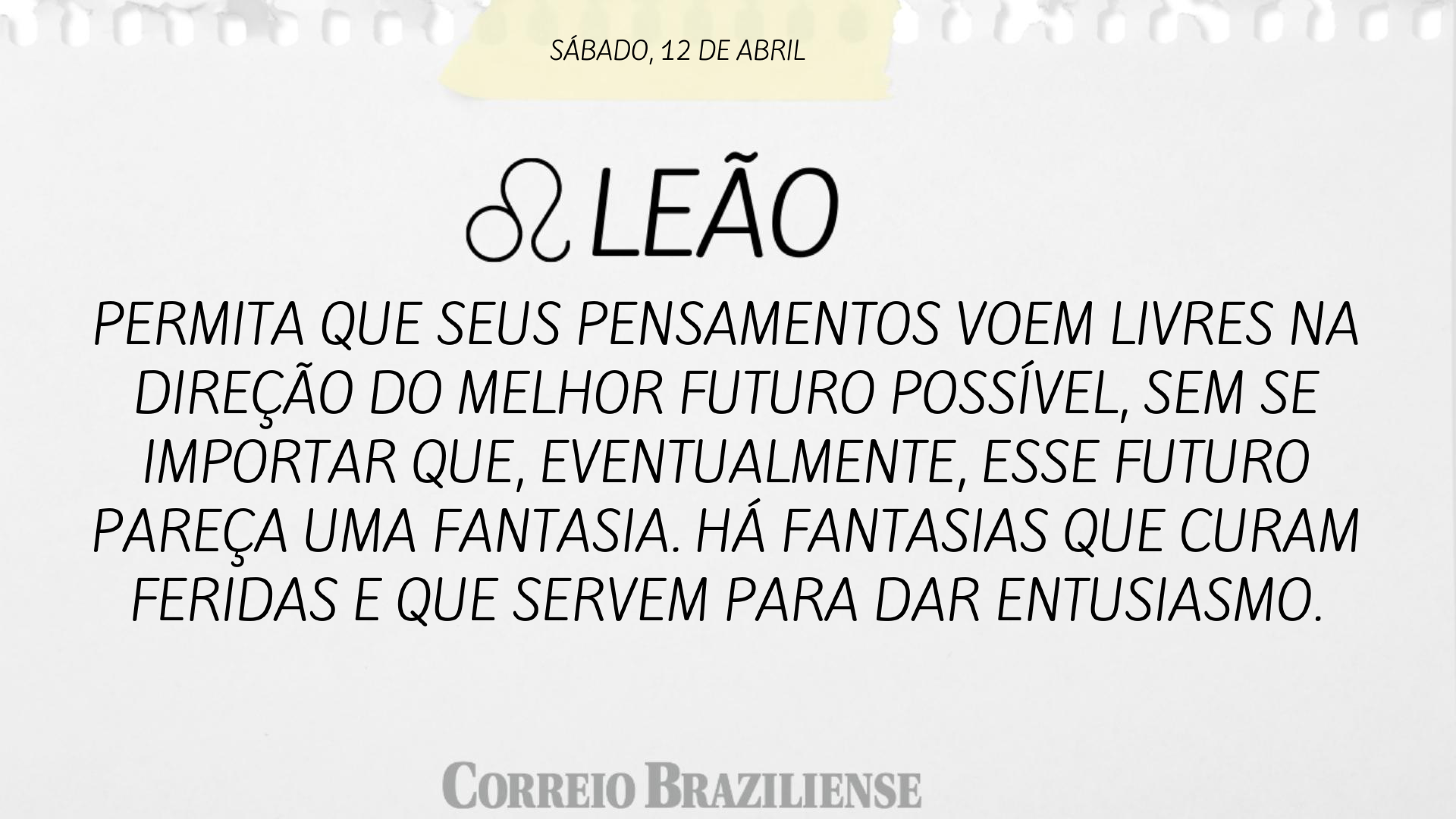 LEÃO | 12 DE ABRIL