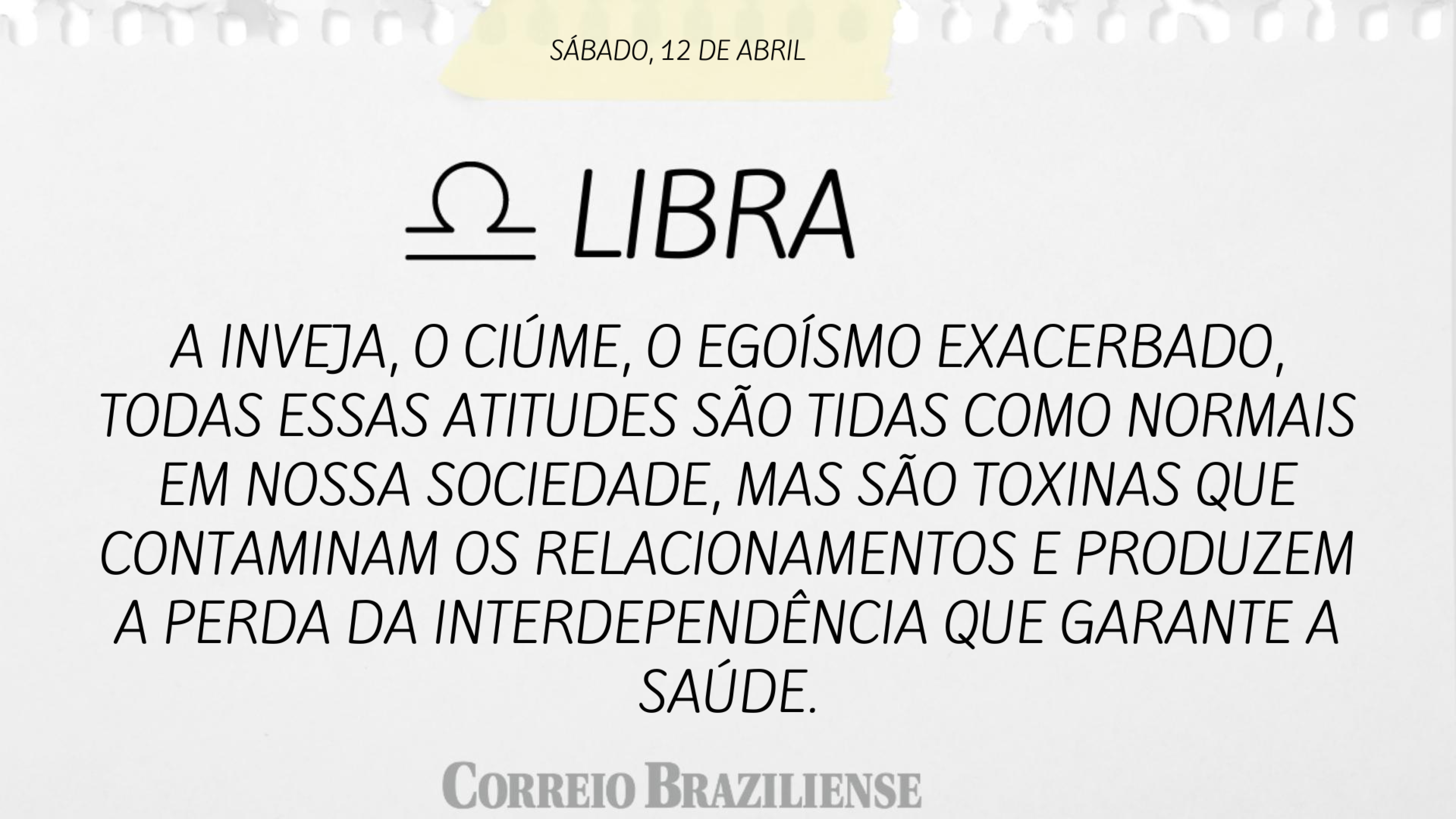 LIBRA | 12 DE ABRIL