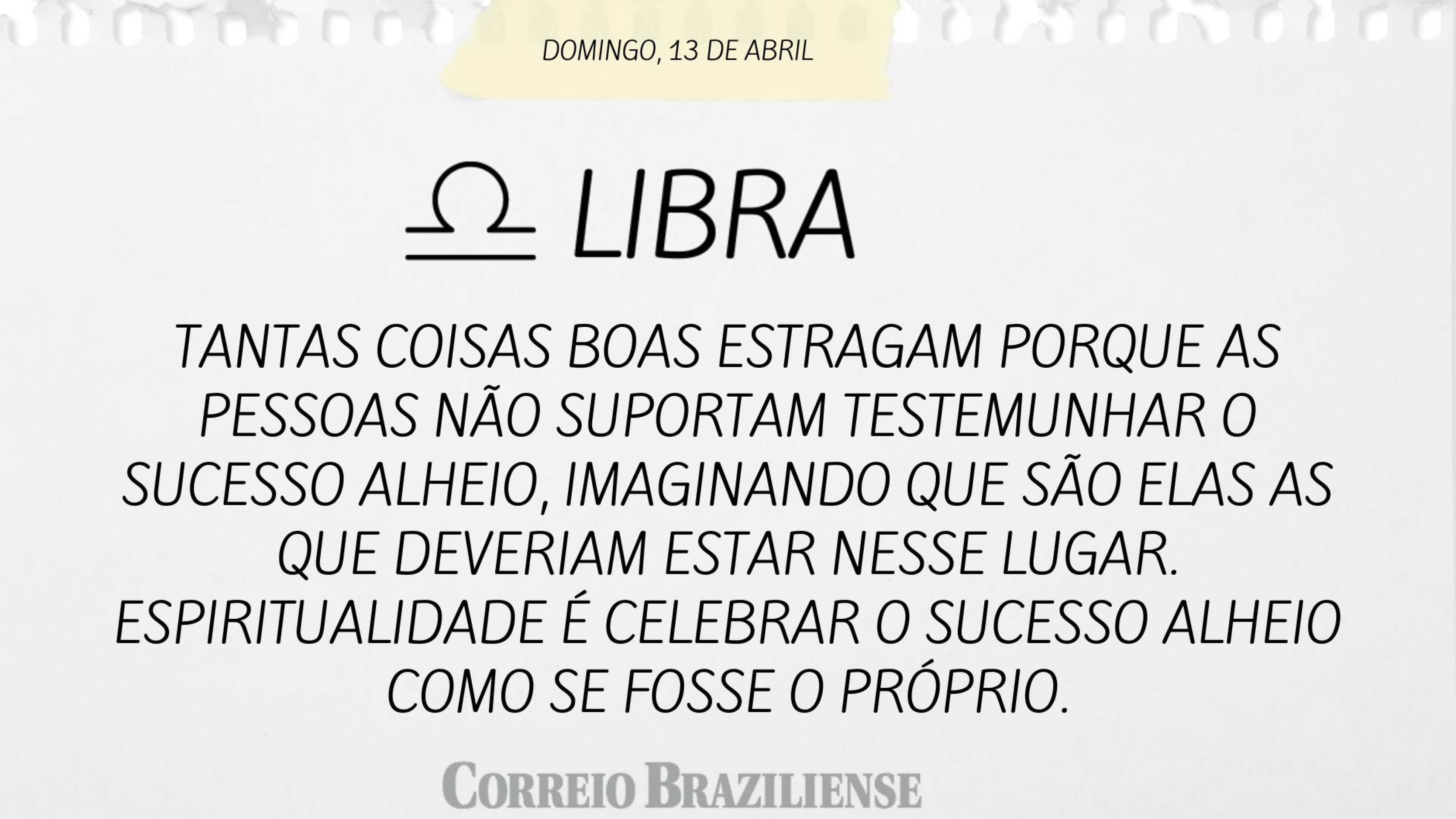 LIBRA | 13 DE ABRIL
