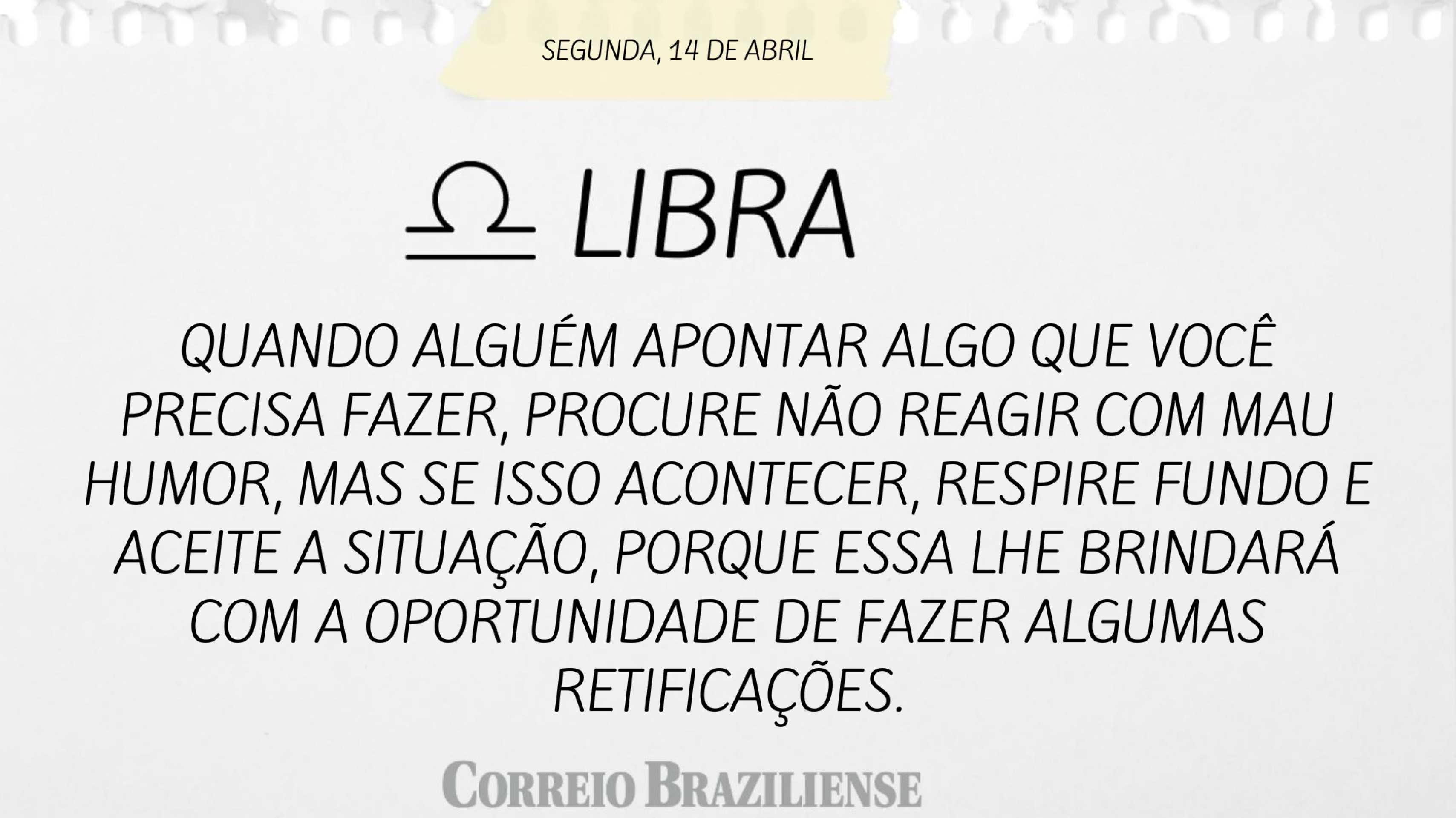 LIBRA | 14 DE ABRIL