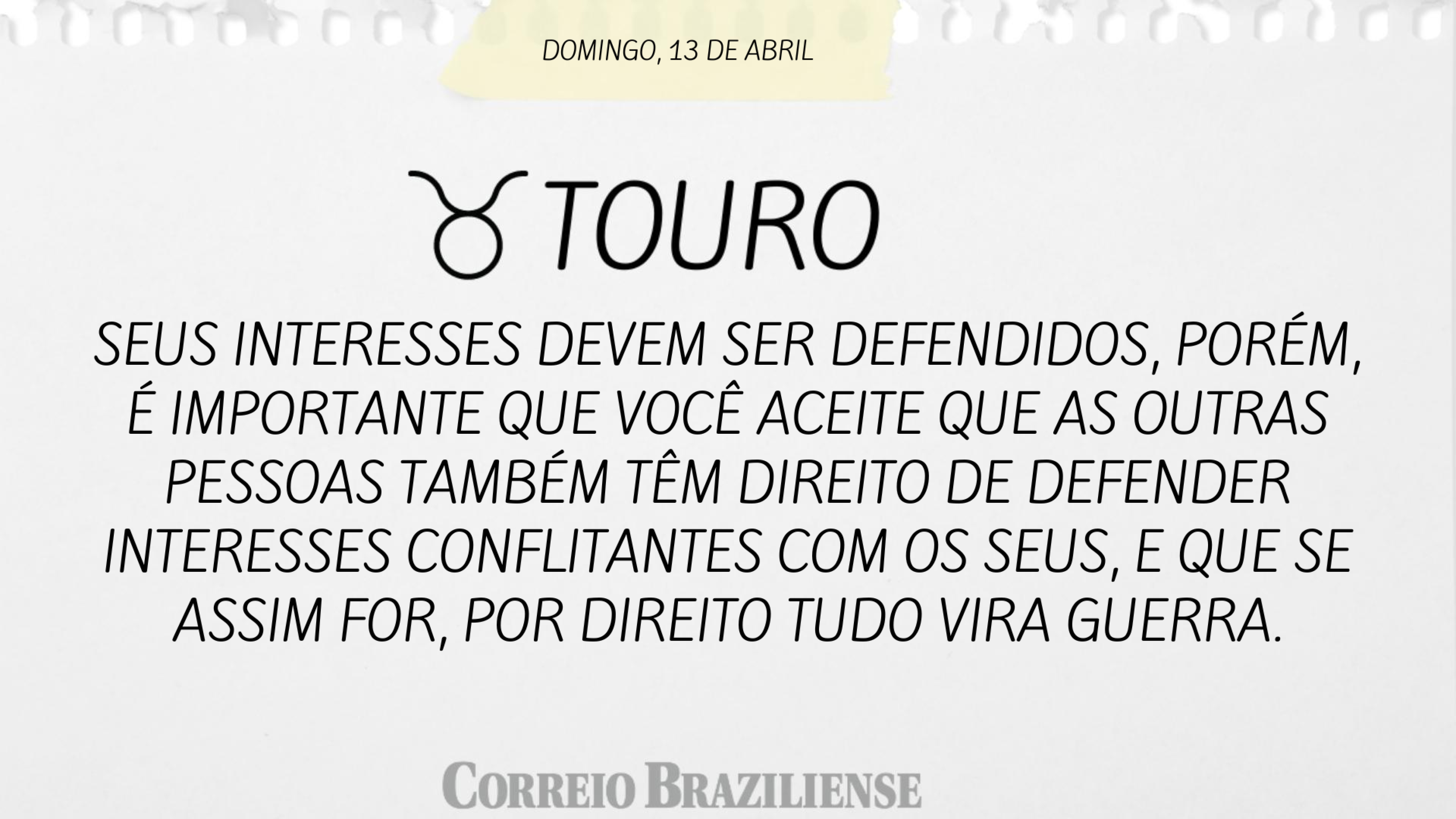 TOURO | 13 DE ABRIL