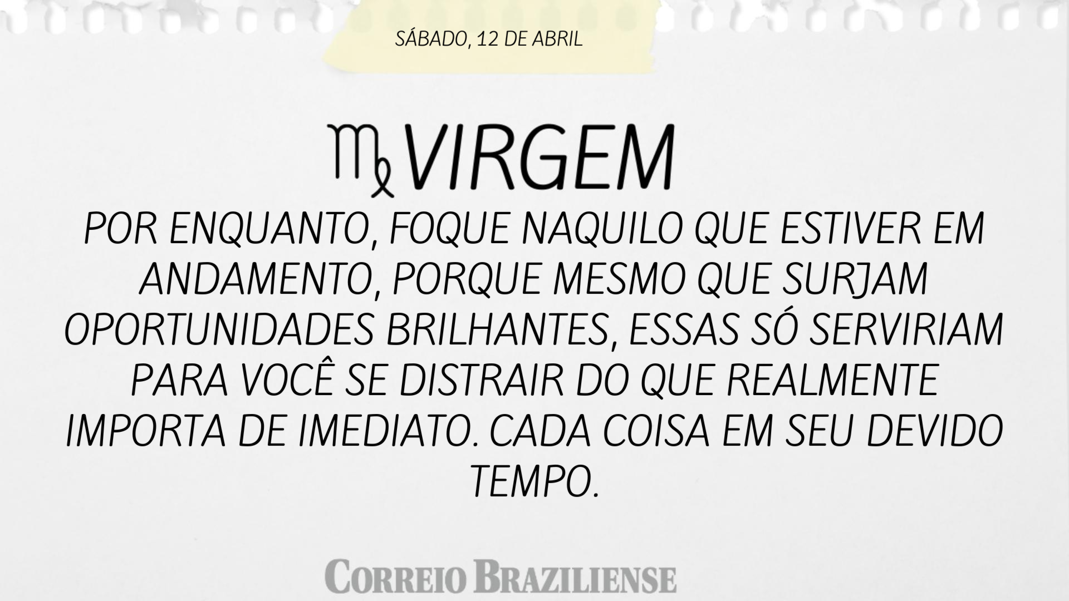 VIRGEM | 12 DE ABRIL