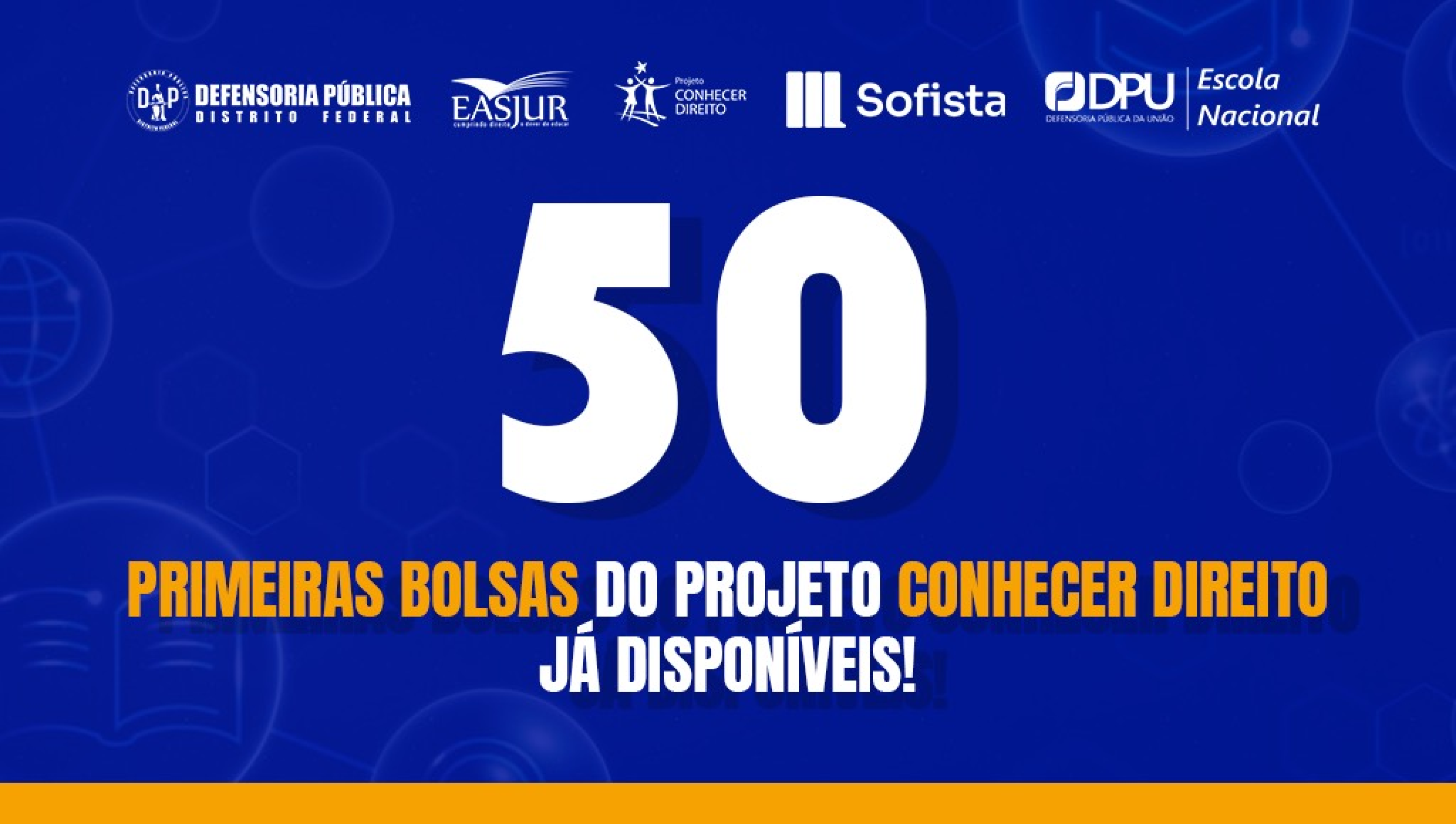 As cinquenta primeiras bolsas do projeto Conhecer Direito já estão disponíveis