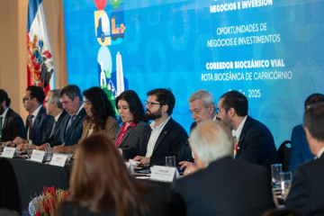 Com previsão para conclusão em 2026, a rota de Capricórnio — como também é chamada — vai passar por ferrovias, hidrovias e rodovias de quatro nações diferentes -  (crédito: Reprodução/Instagram @GabrielBoric)