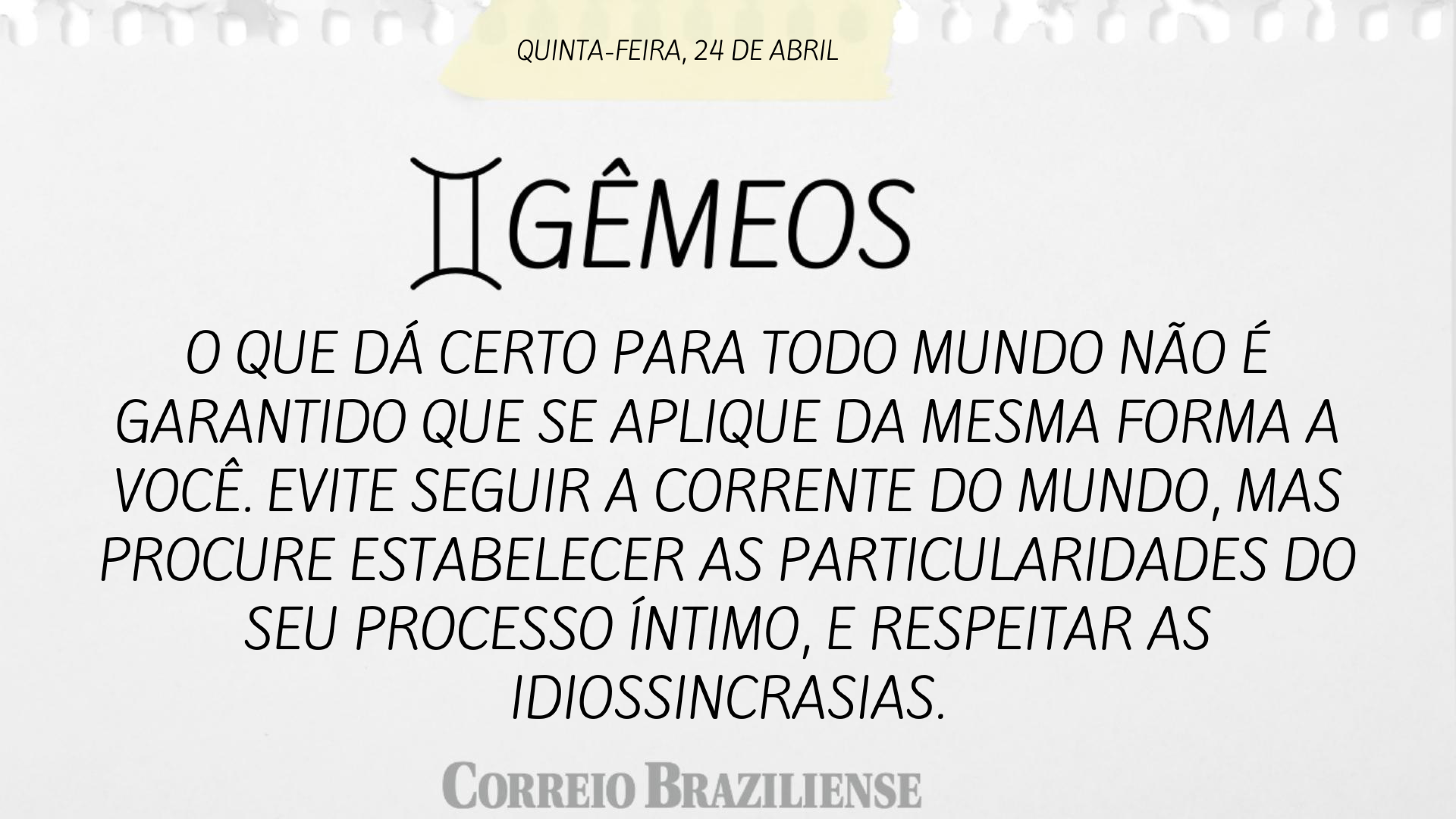 Gêmeos | 24 de abril