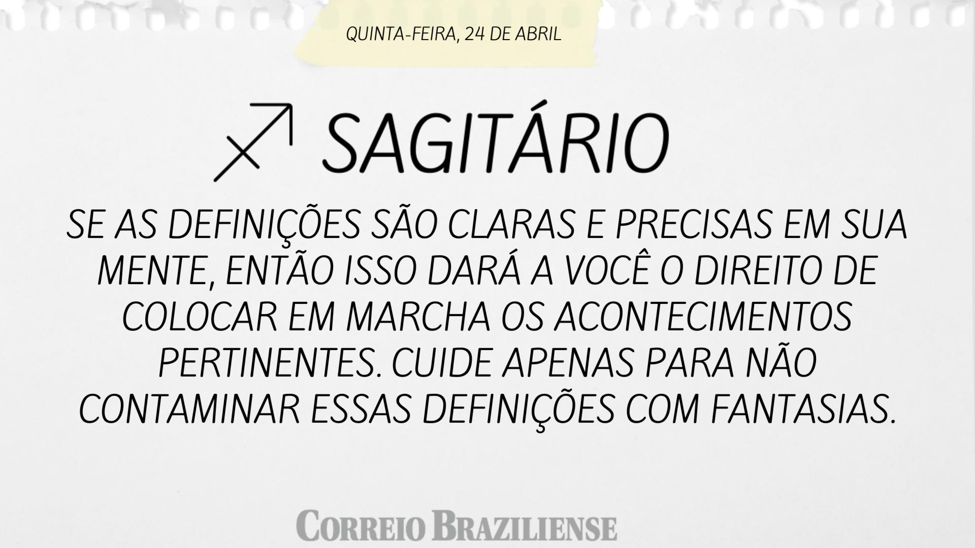 Sagitário | 24 de abril