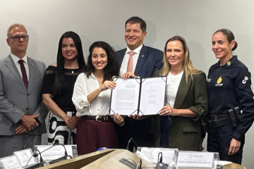 Celina Leão encerra evento reforçando compromisso com segurança. "Quero que o DF seja o melhor lugar para se nascer menina e viver mulher". -  (crédito: Nathália Queiroz)