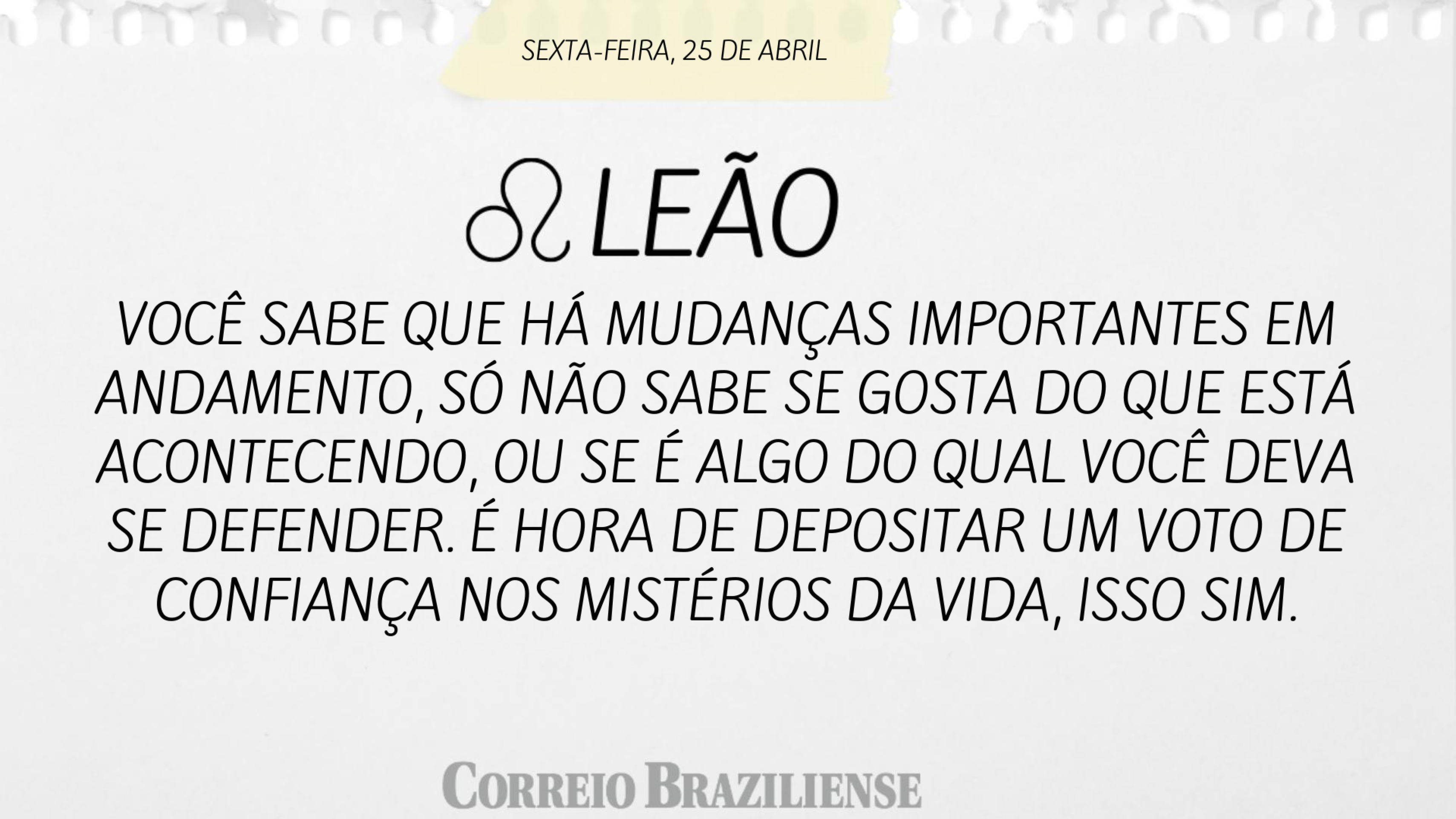 LEÃO | 25 DE ABRIL