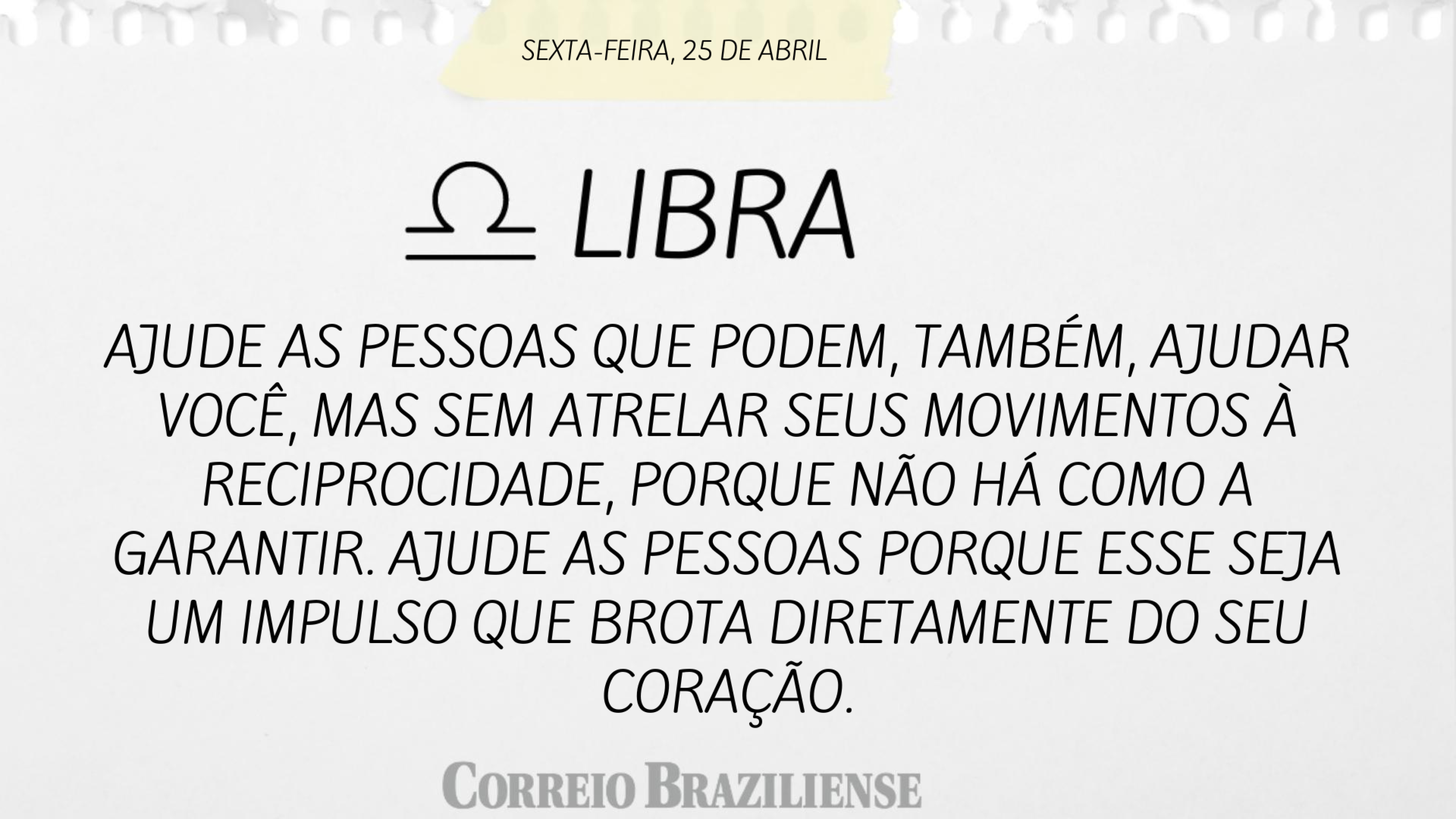 LIBRA | 25 DE ABRIL