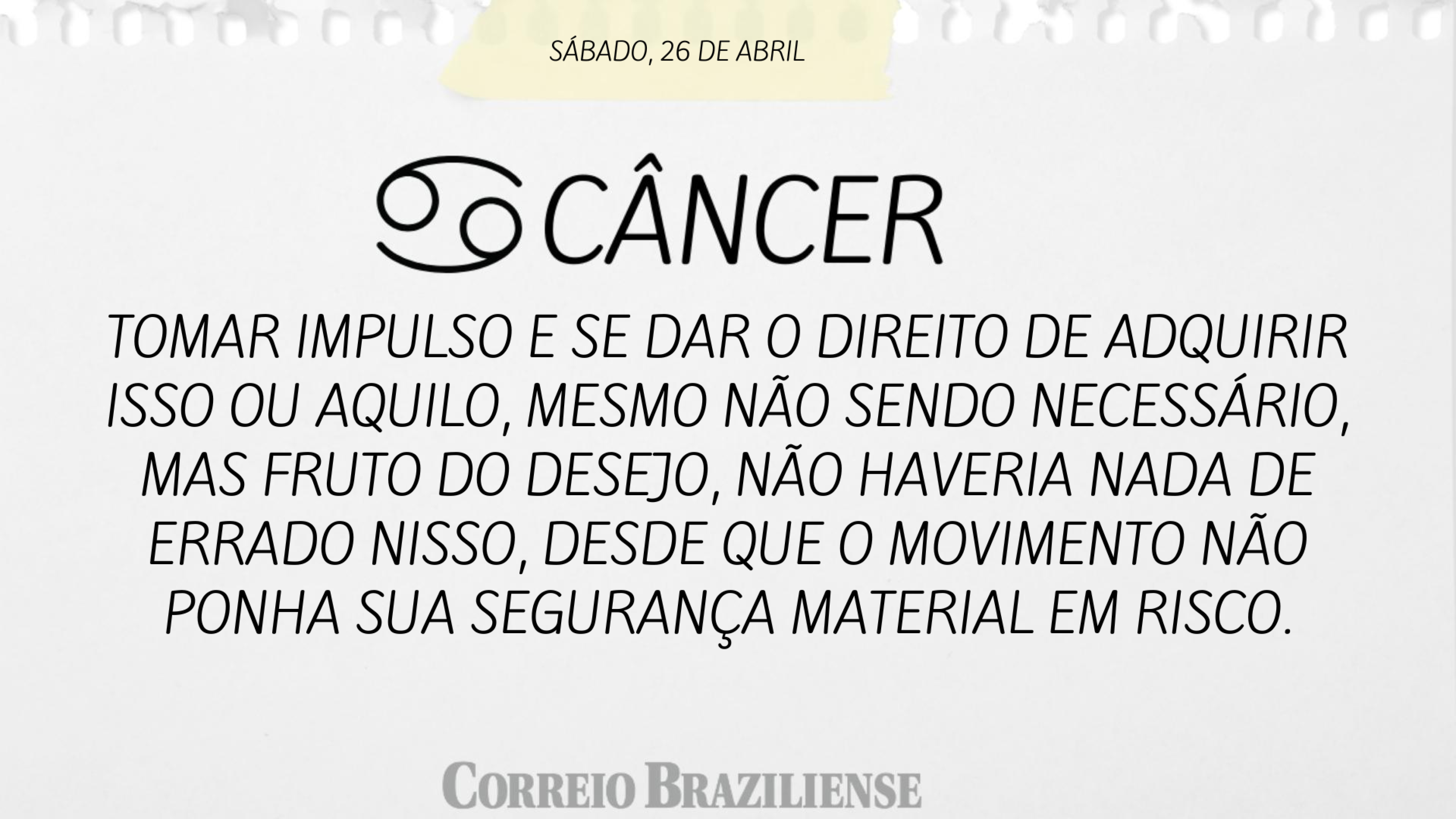 CÂNCER  | 26 DE ABRIL DE 2025