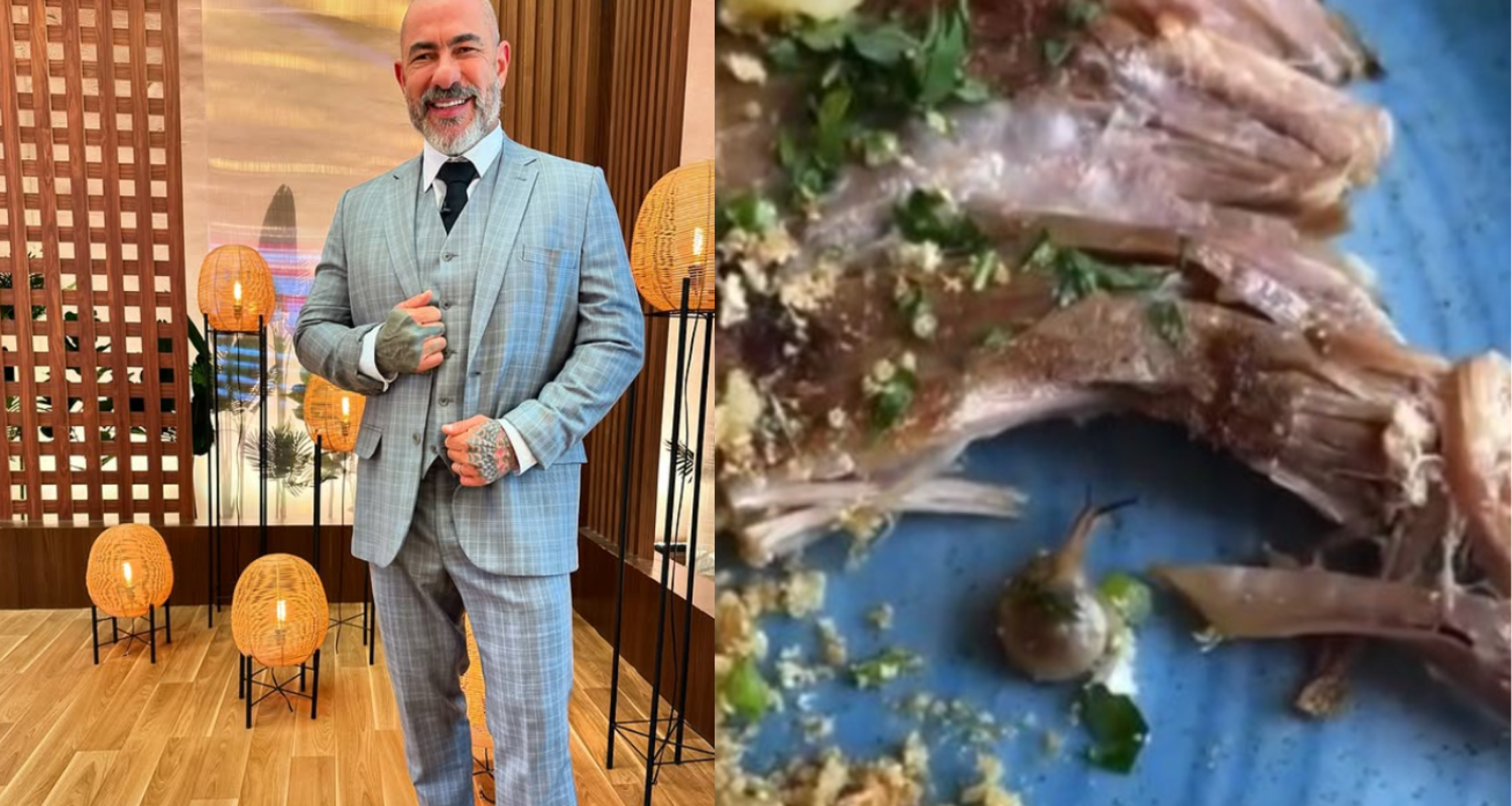 Cliente mostra caramujo vivo em prato do restaurante de Fogaça