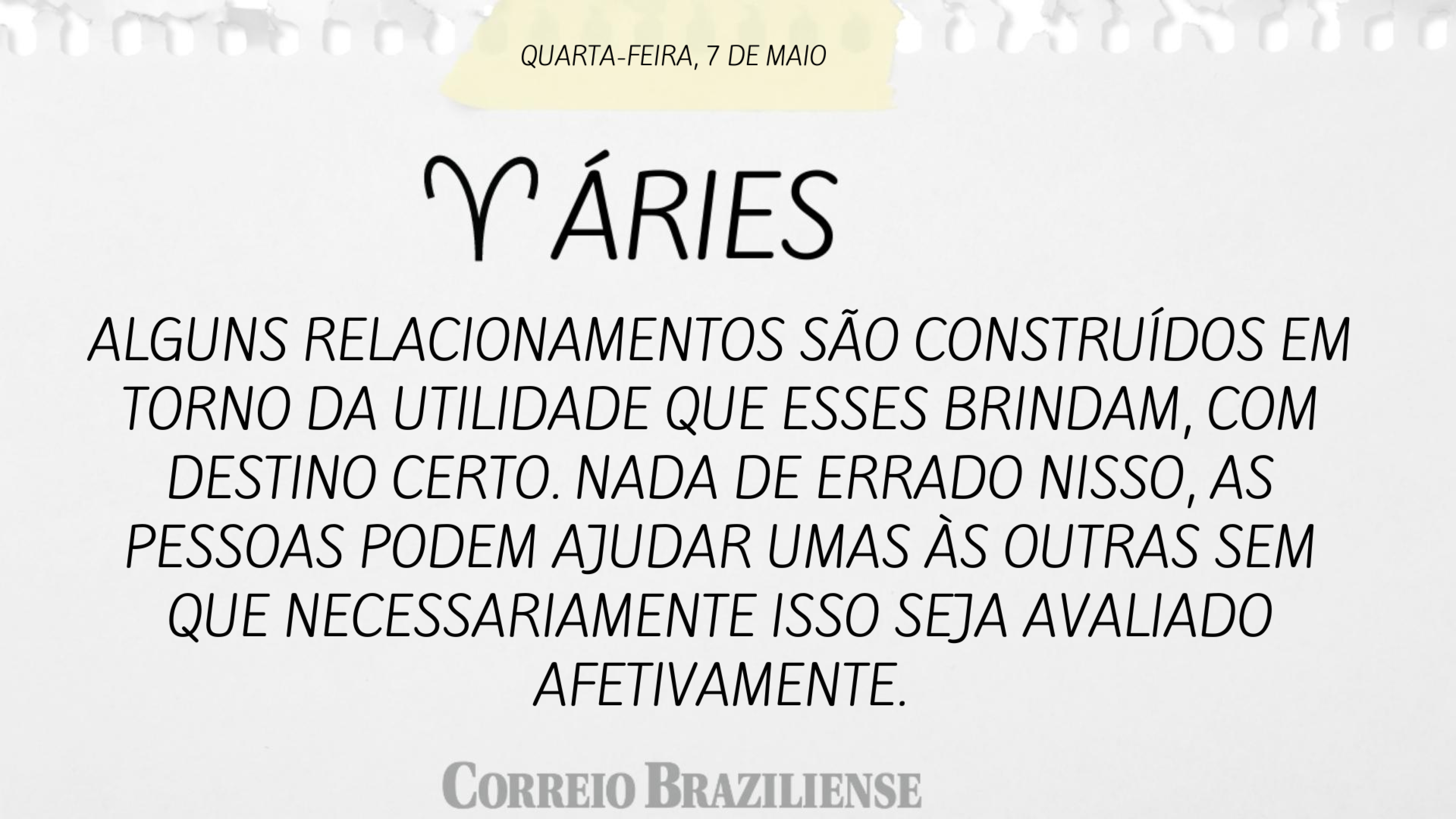 ÁRIES | 7 DE MAIO