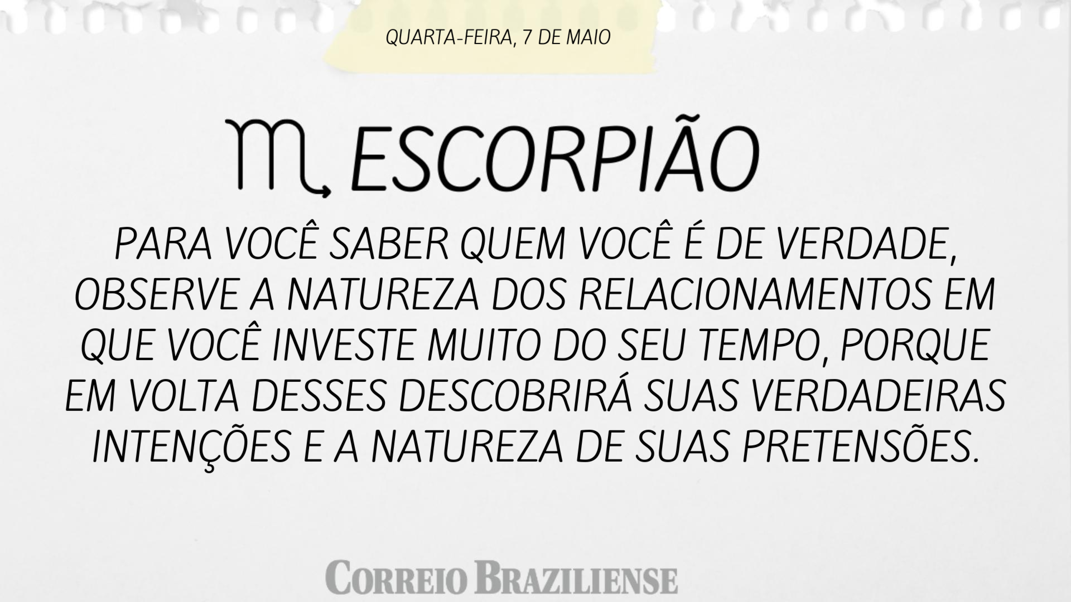 ESCORPIÃO | 7 DE MAIO