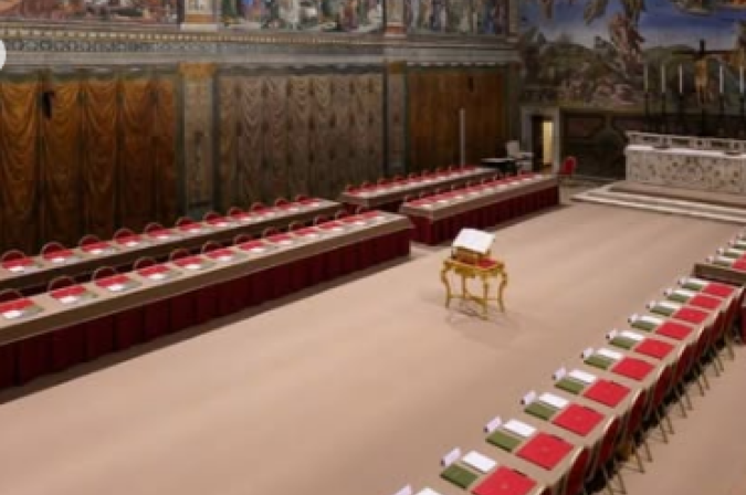 Capela Sistina preparada para o conclave - (crédito: Reprodução Vaticano ) Capela Sistina preparada para o conclave - (crédito: Reprodução Vaticano )