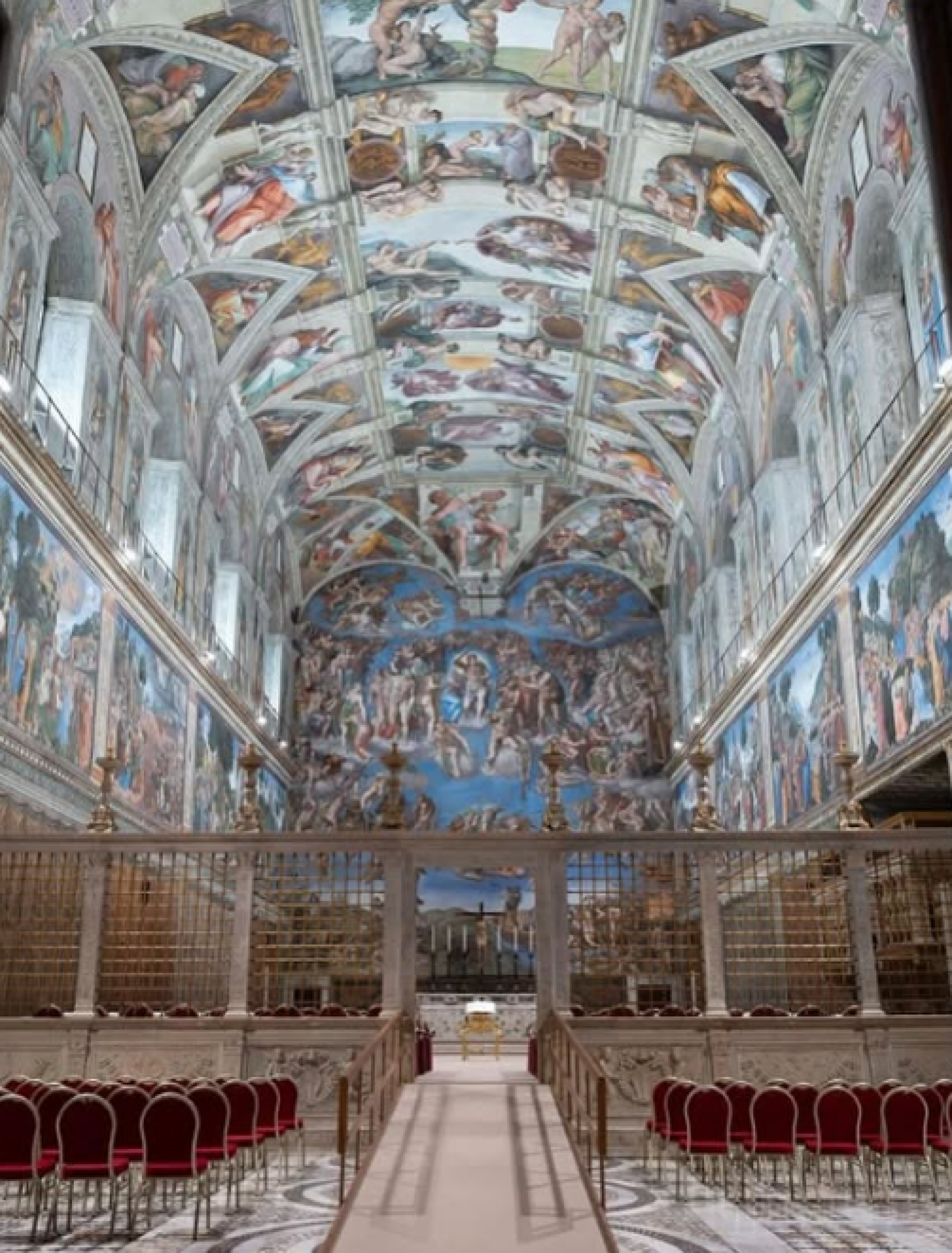 Capela Sistina preparada para o conclave 