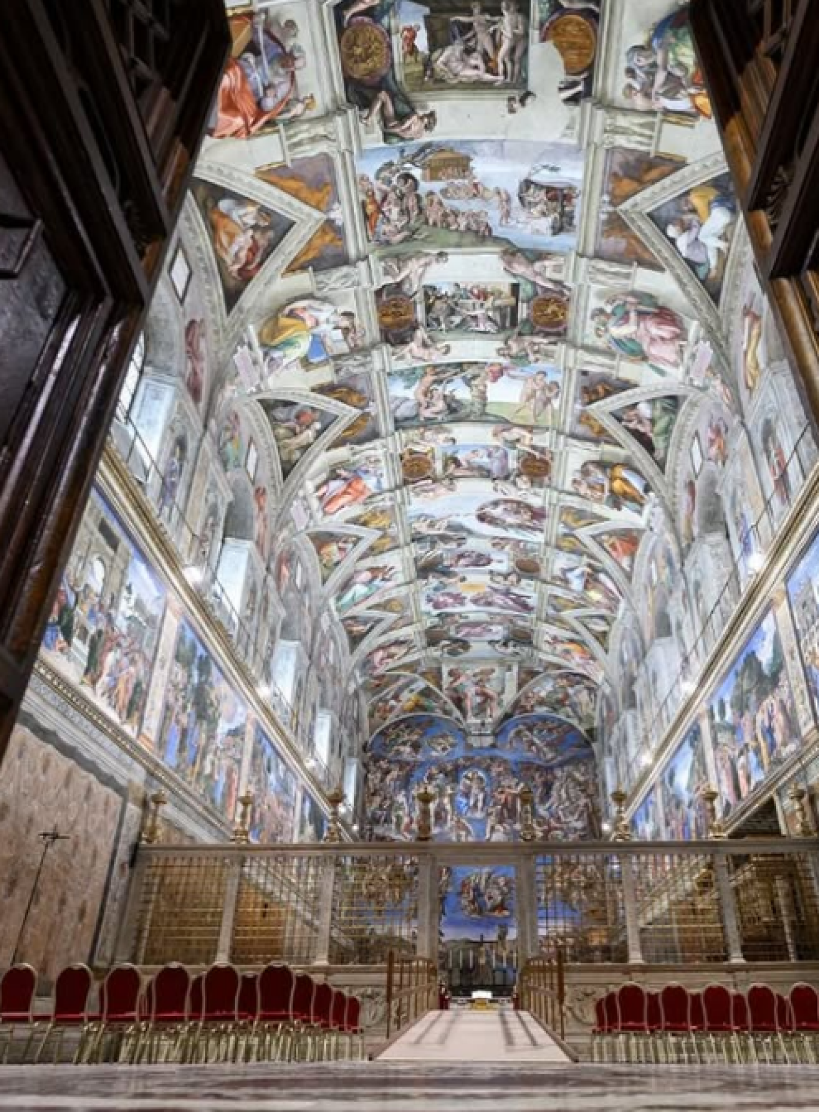 Capela Sistina preparada para o conclave 