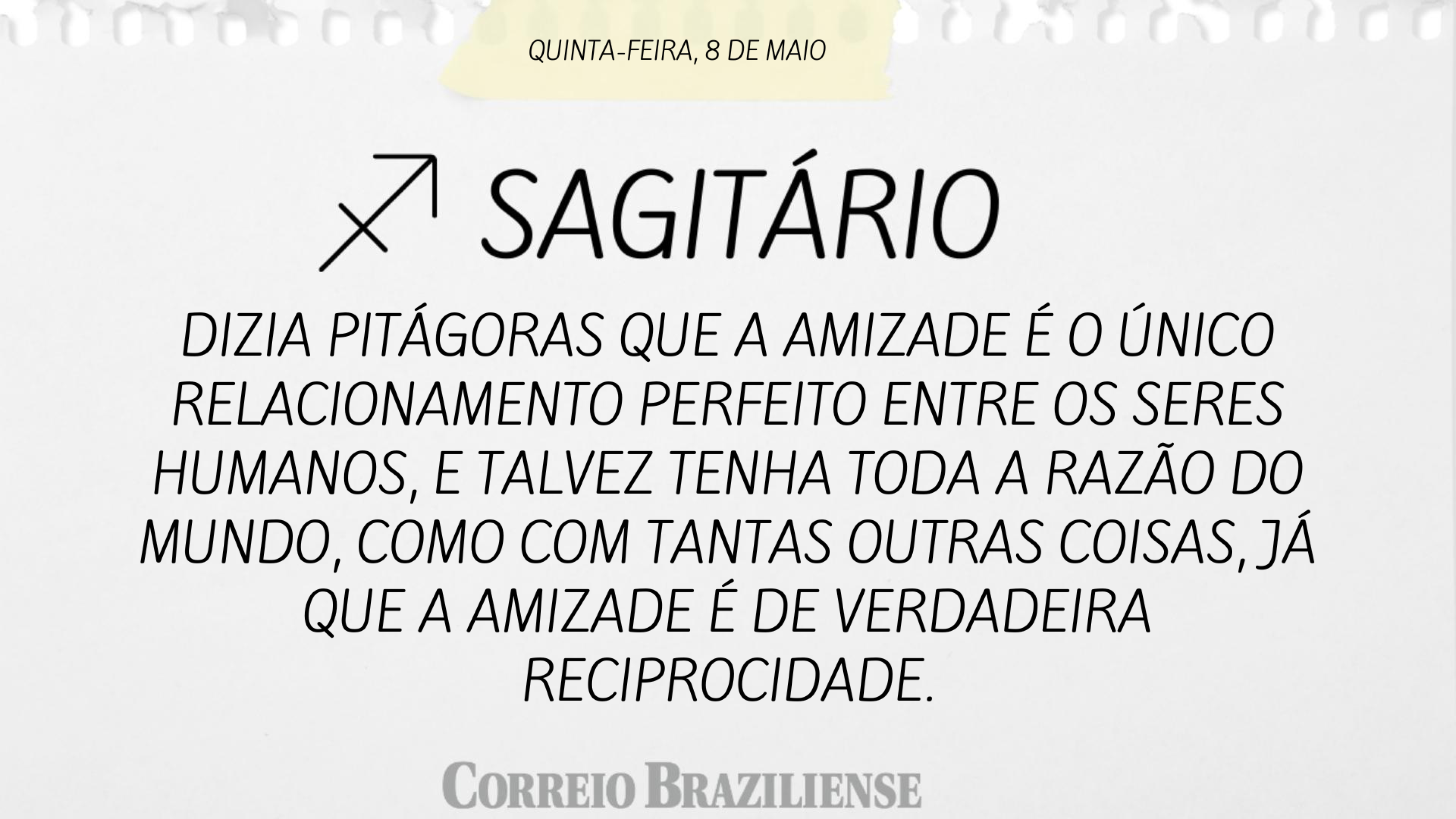 SAGITÁRIO | 8 DE MAIO
