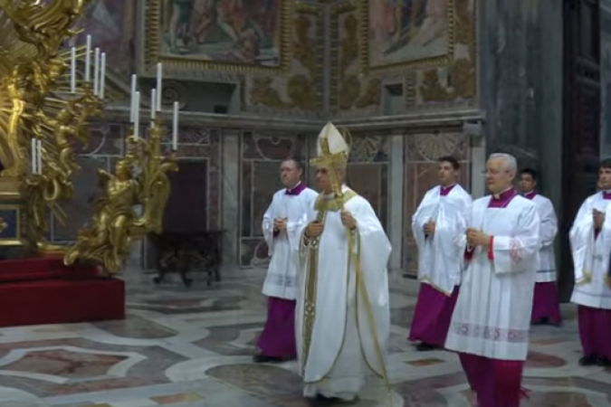 Papa Leão XIV celebra primeira missa  -  (crédito: Reprodução Vaticano)
