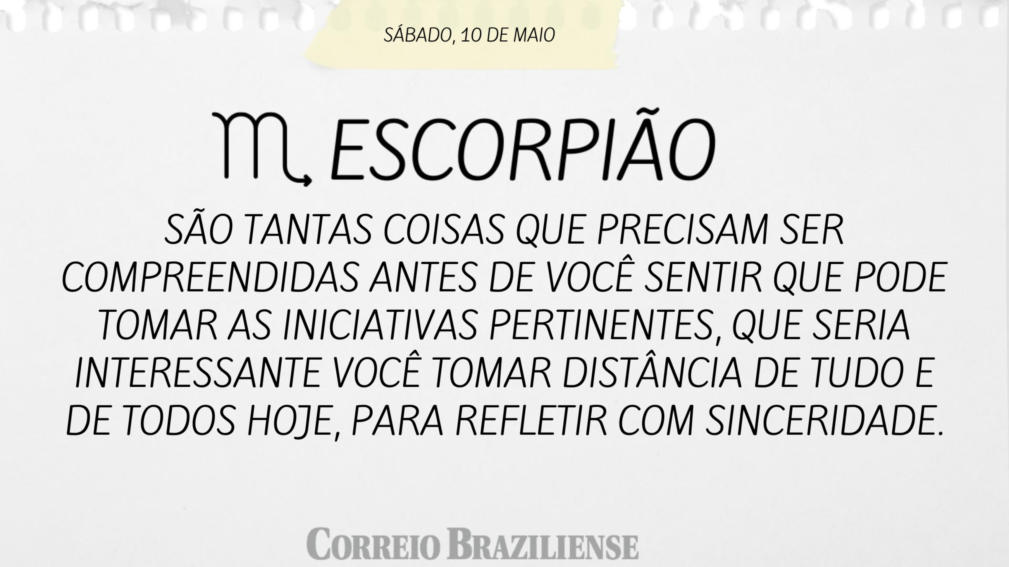ESCORPIÃO | 10 DE MAIO