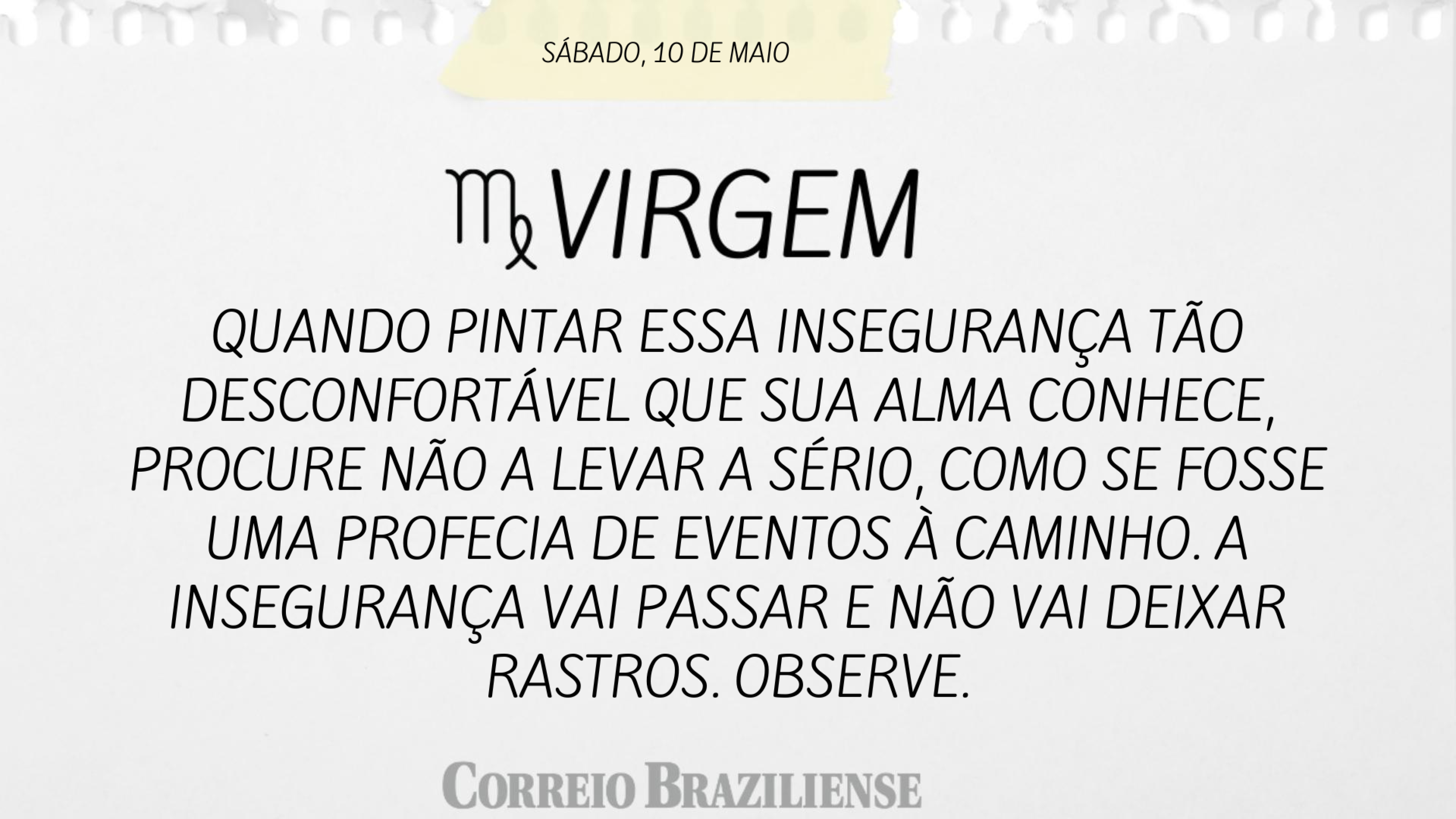VIRGEM | 10 DE MAIO