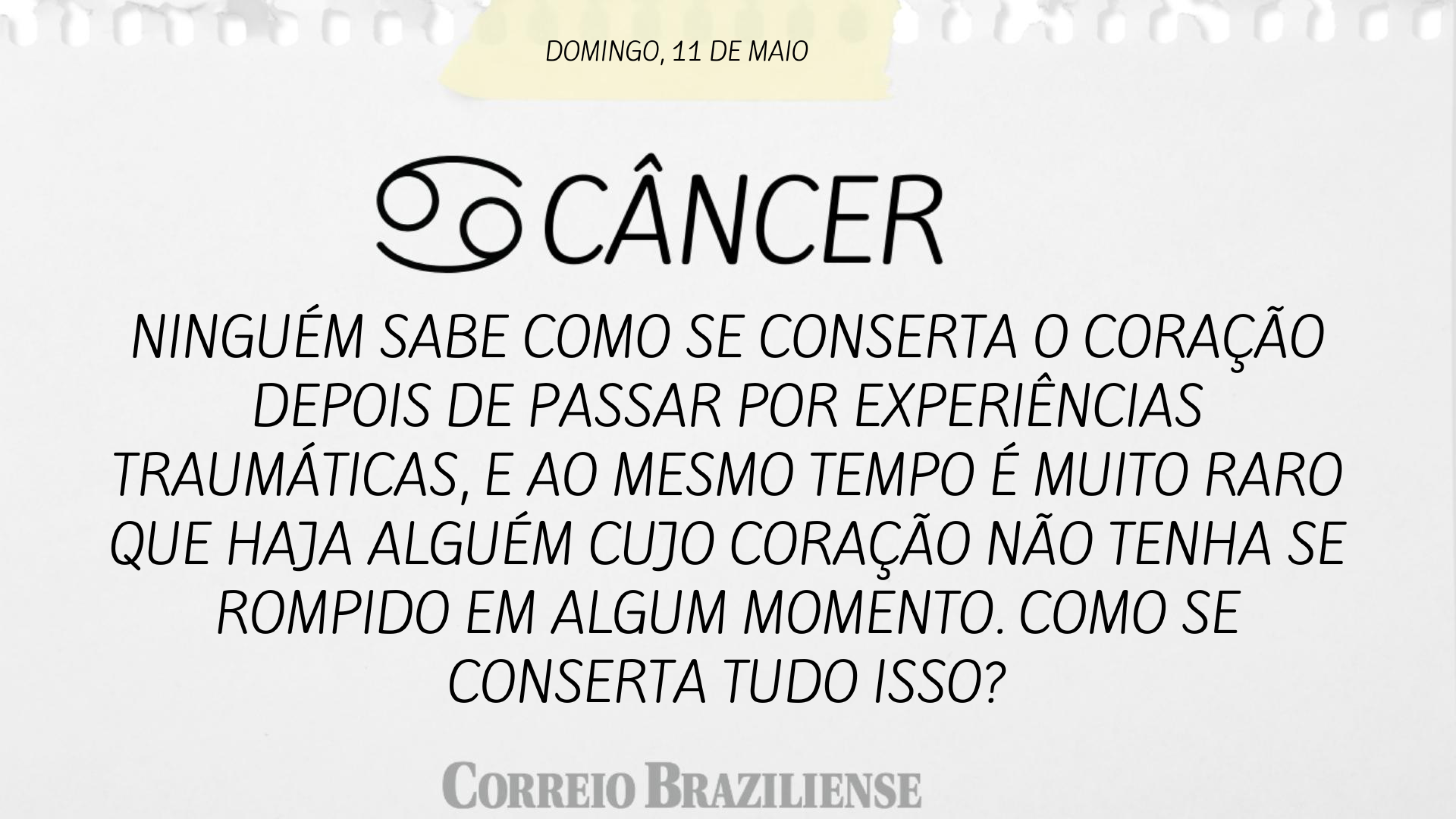 C&Acirc;NCER | 11 DE MAIO