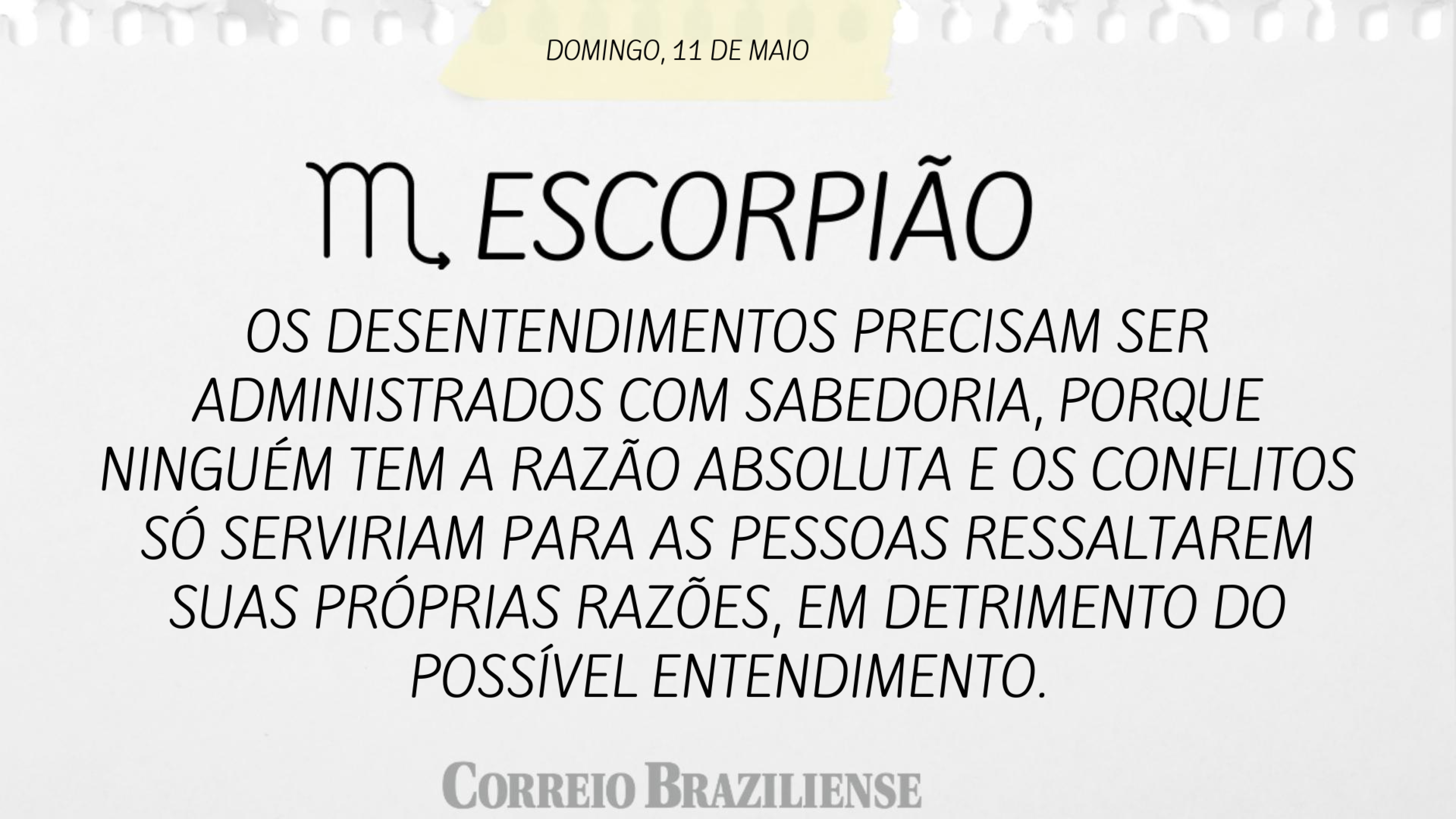 ESCORPI&Atilde;O | 11 DE MAIO