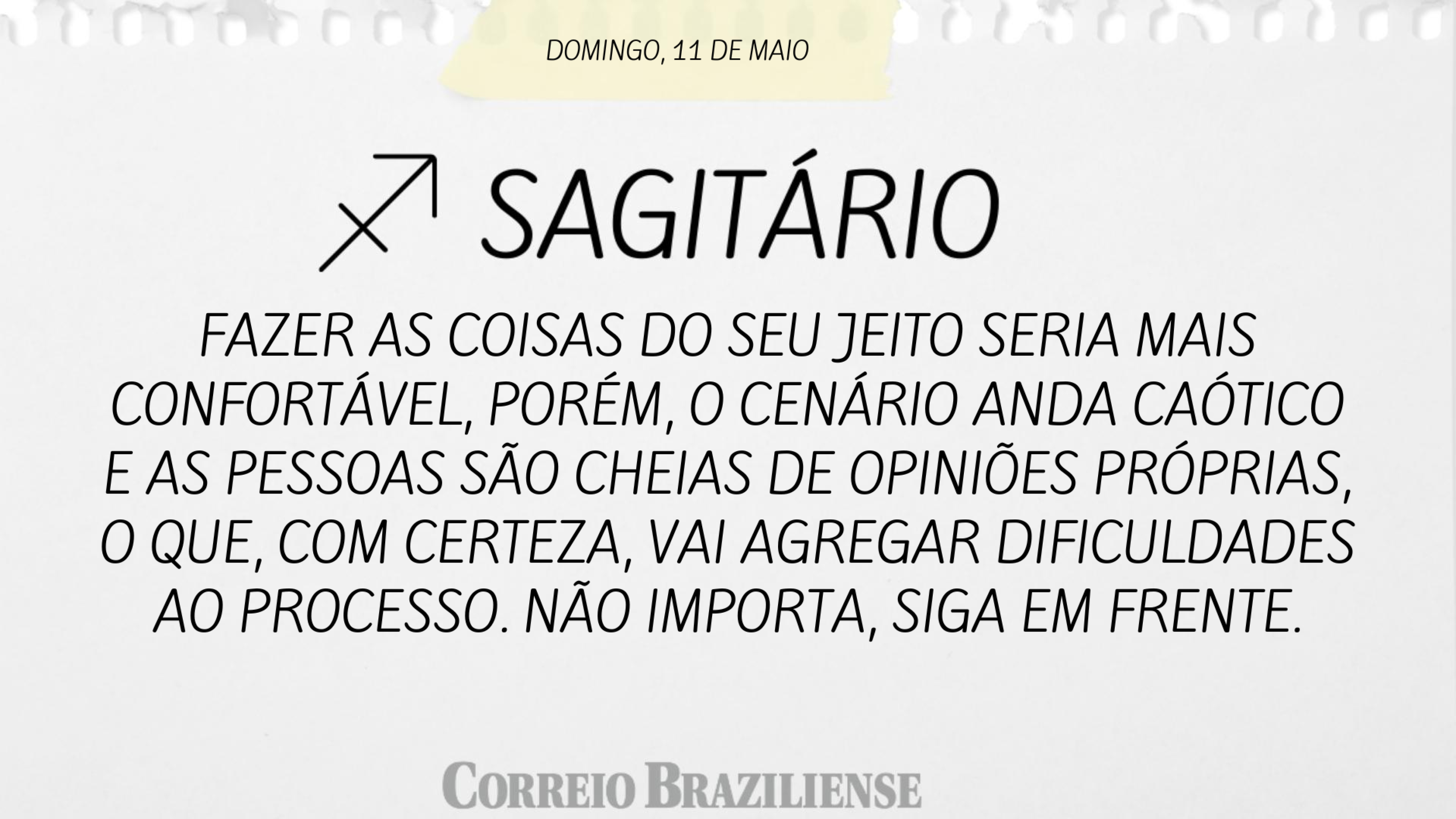 SAGIT&Aacute;RIO | 11 DE MAIO
