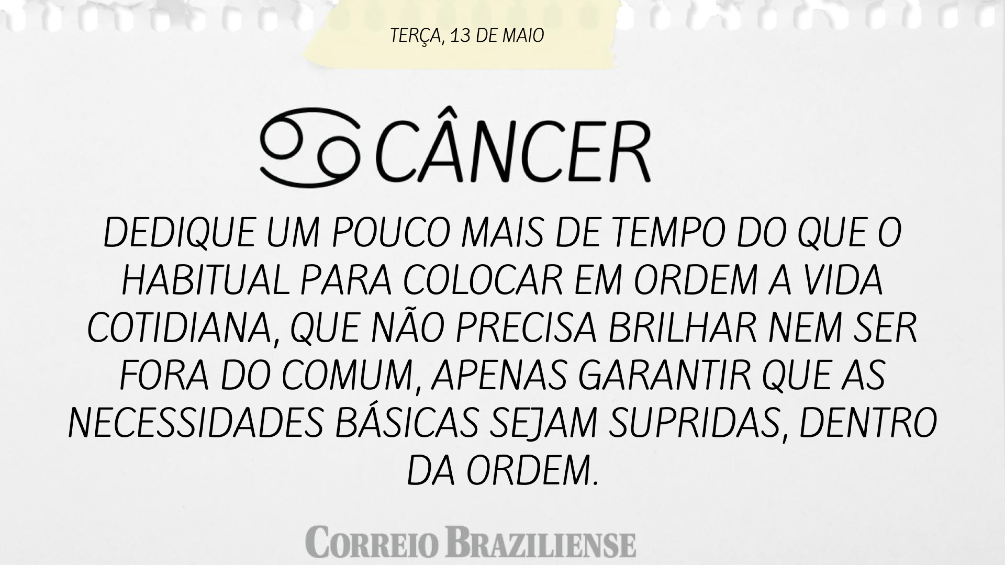CÂNCER | 13 DE MAIO
