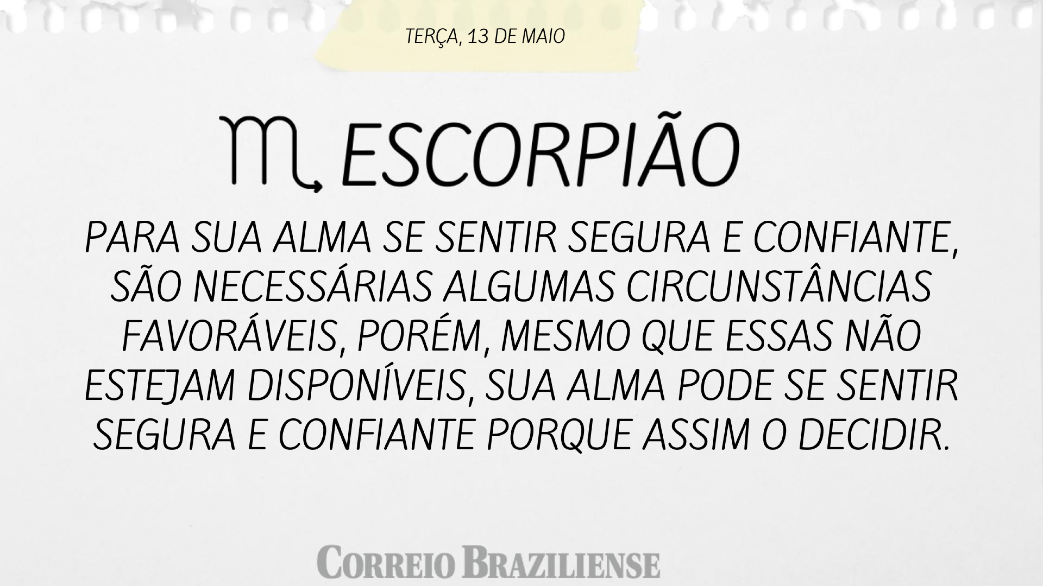 ESCORPIÃO | 13 DE MAIO