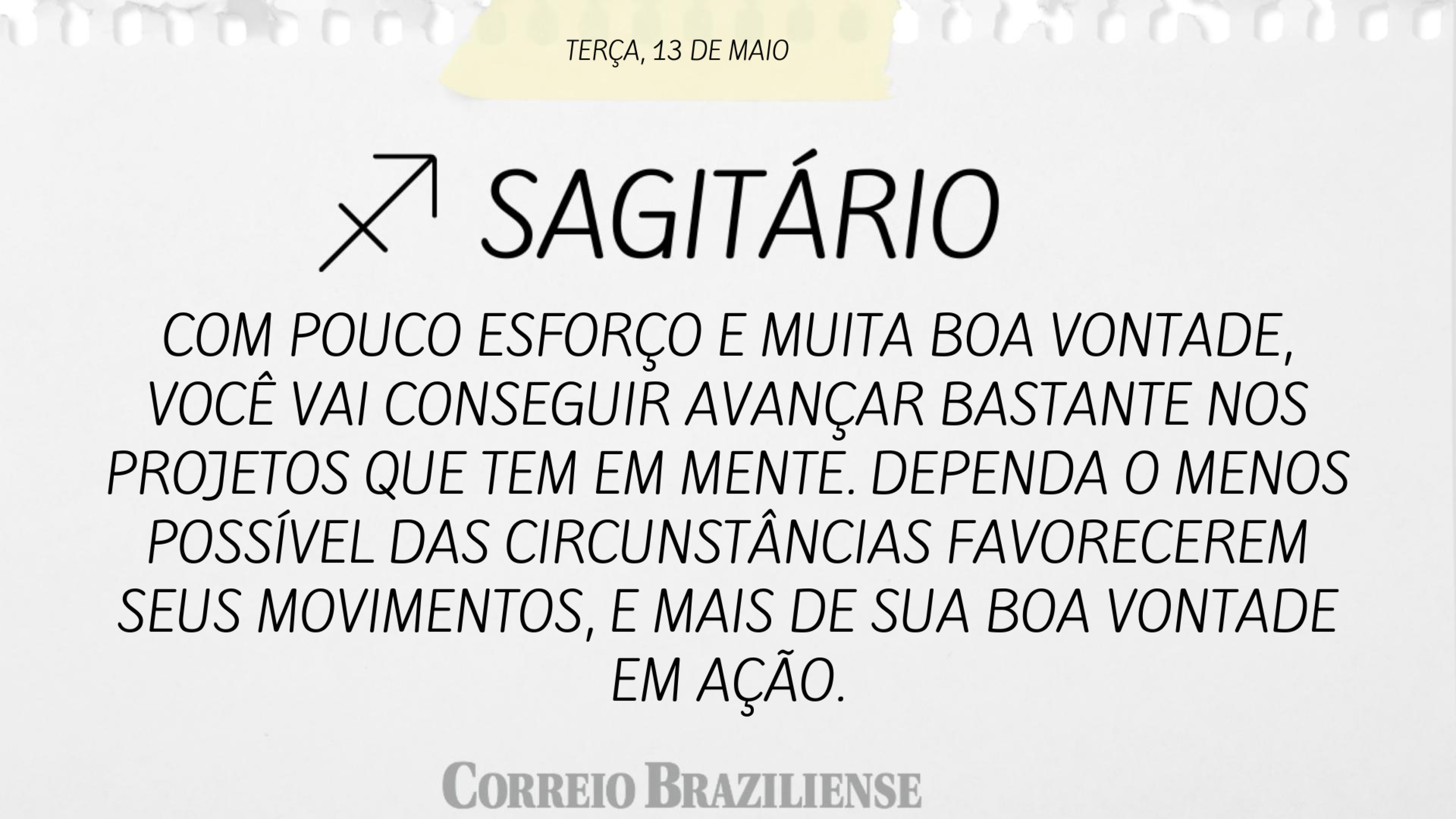 SAGITÁRIO | 13 DE MAIO