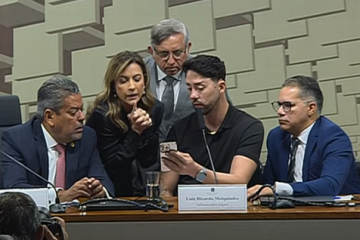 O influenciador Rico Melquiades foi convocado depõe na CPI das Bets nesta quarta-feira (14/5)  -  (crédito: Reprodução Tv Senado )