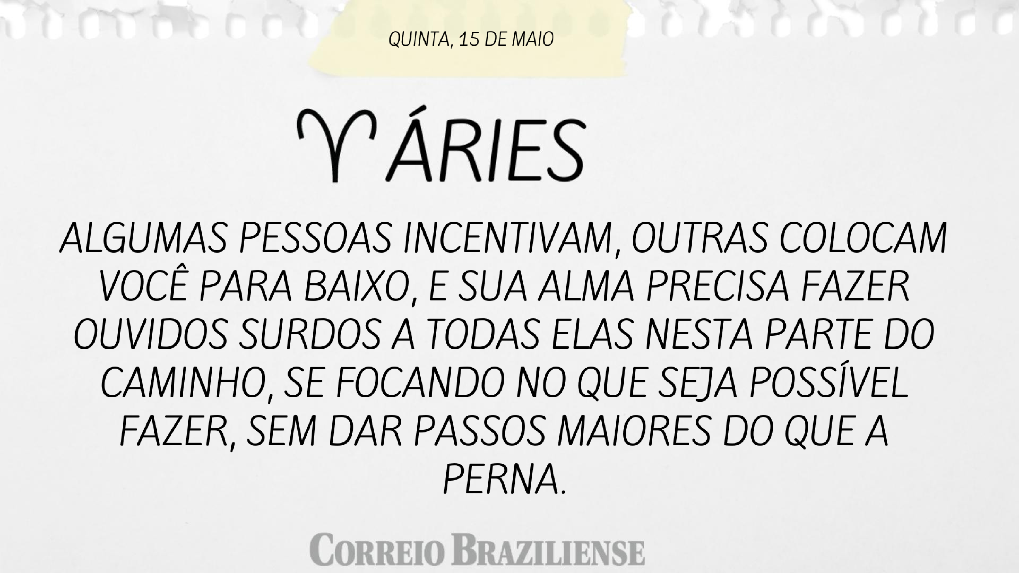 ÁRIES | 15 de maio