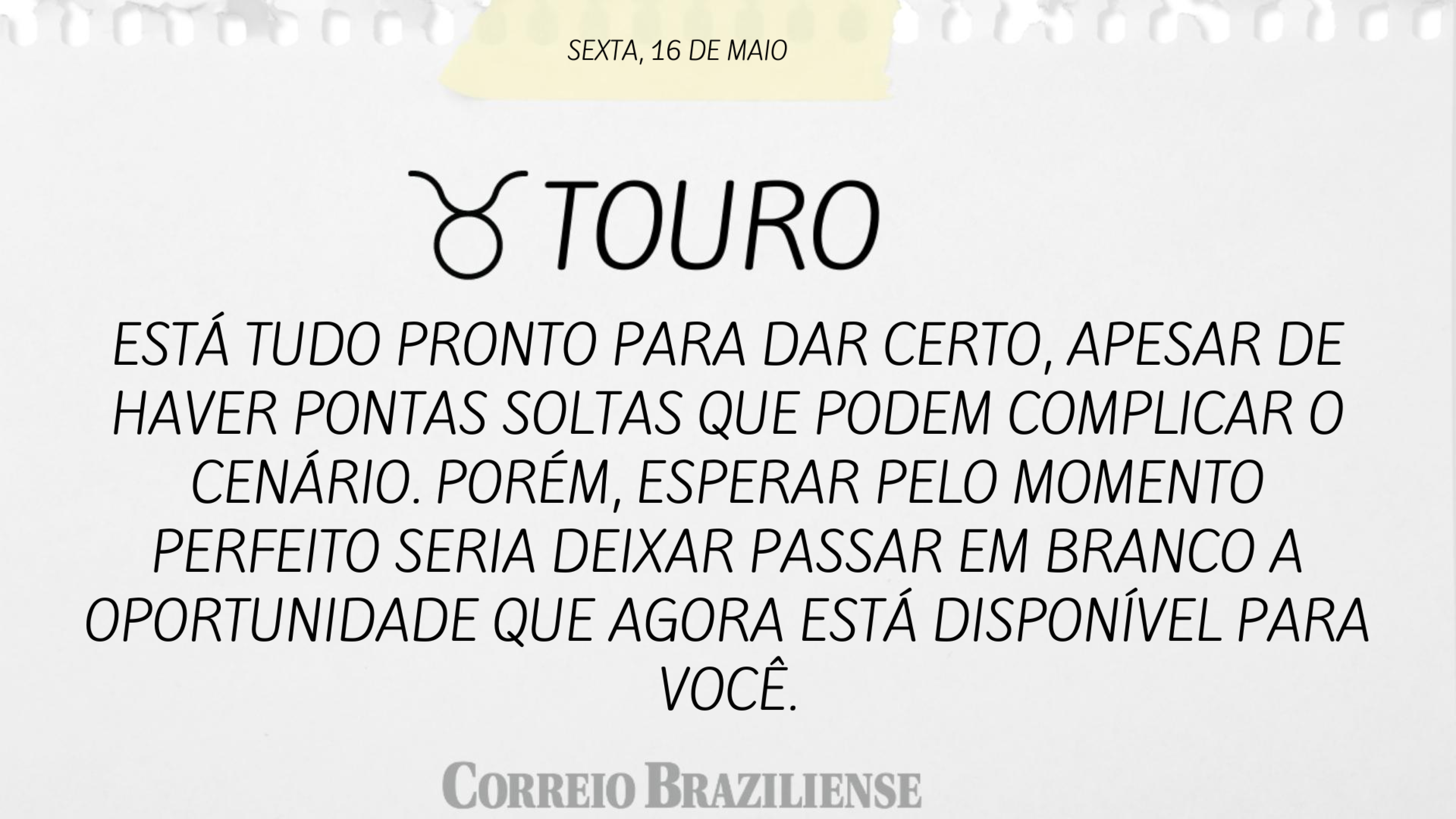 TOURO | 16 de maio 