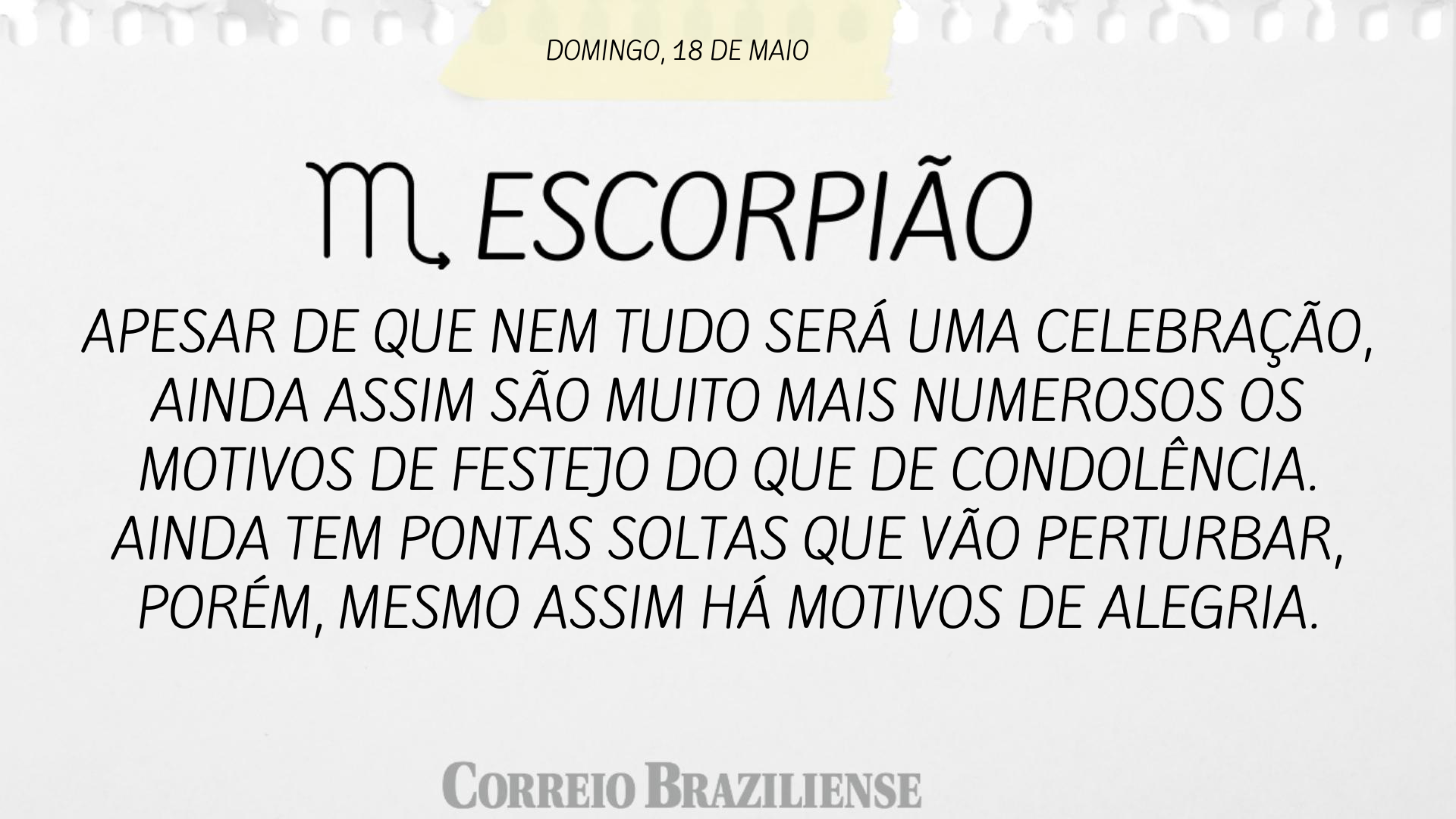 ESCORPIÃO | 17 de maio
