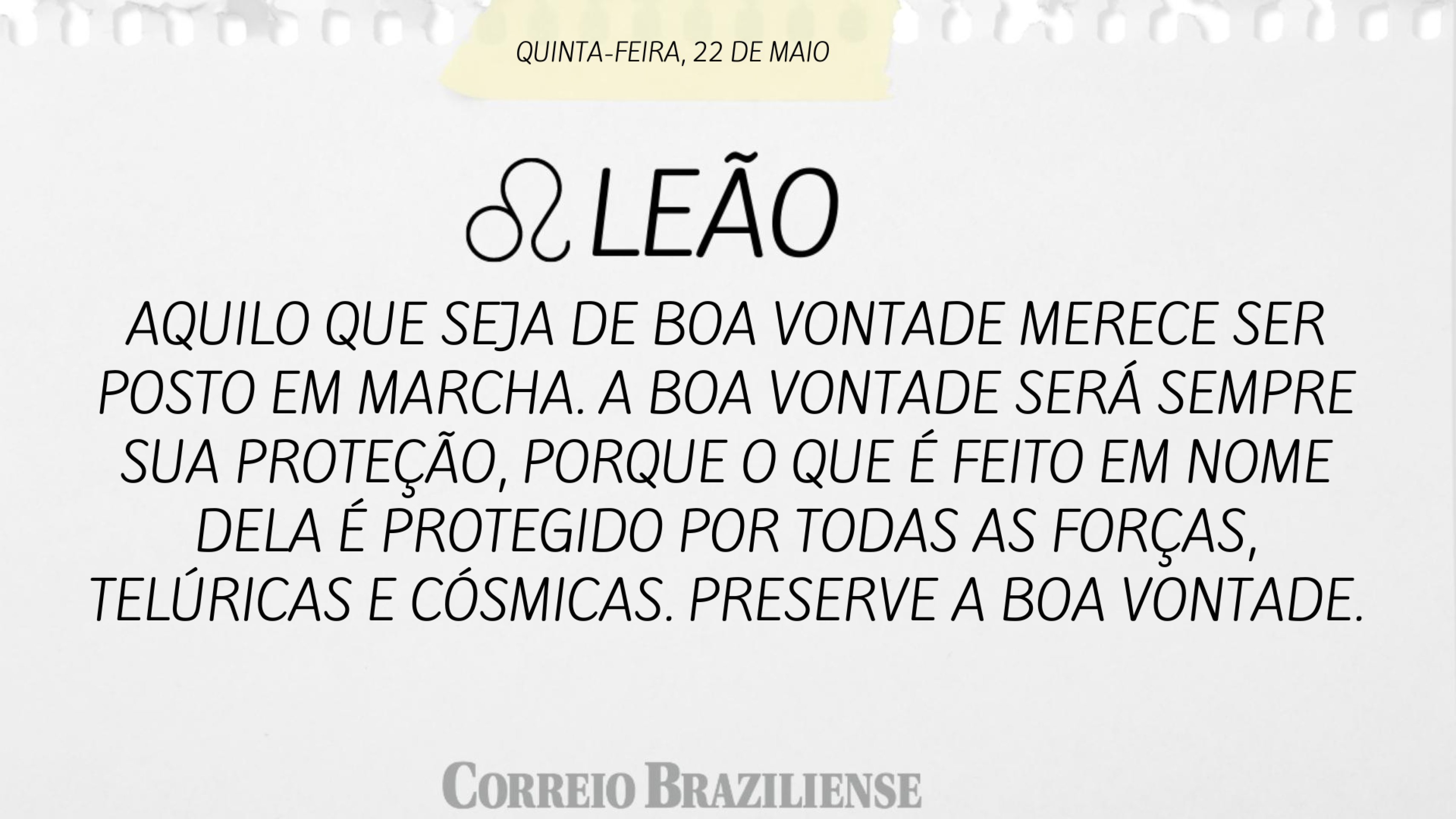 Hor&oacute;scopo 22/5