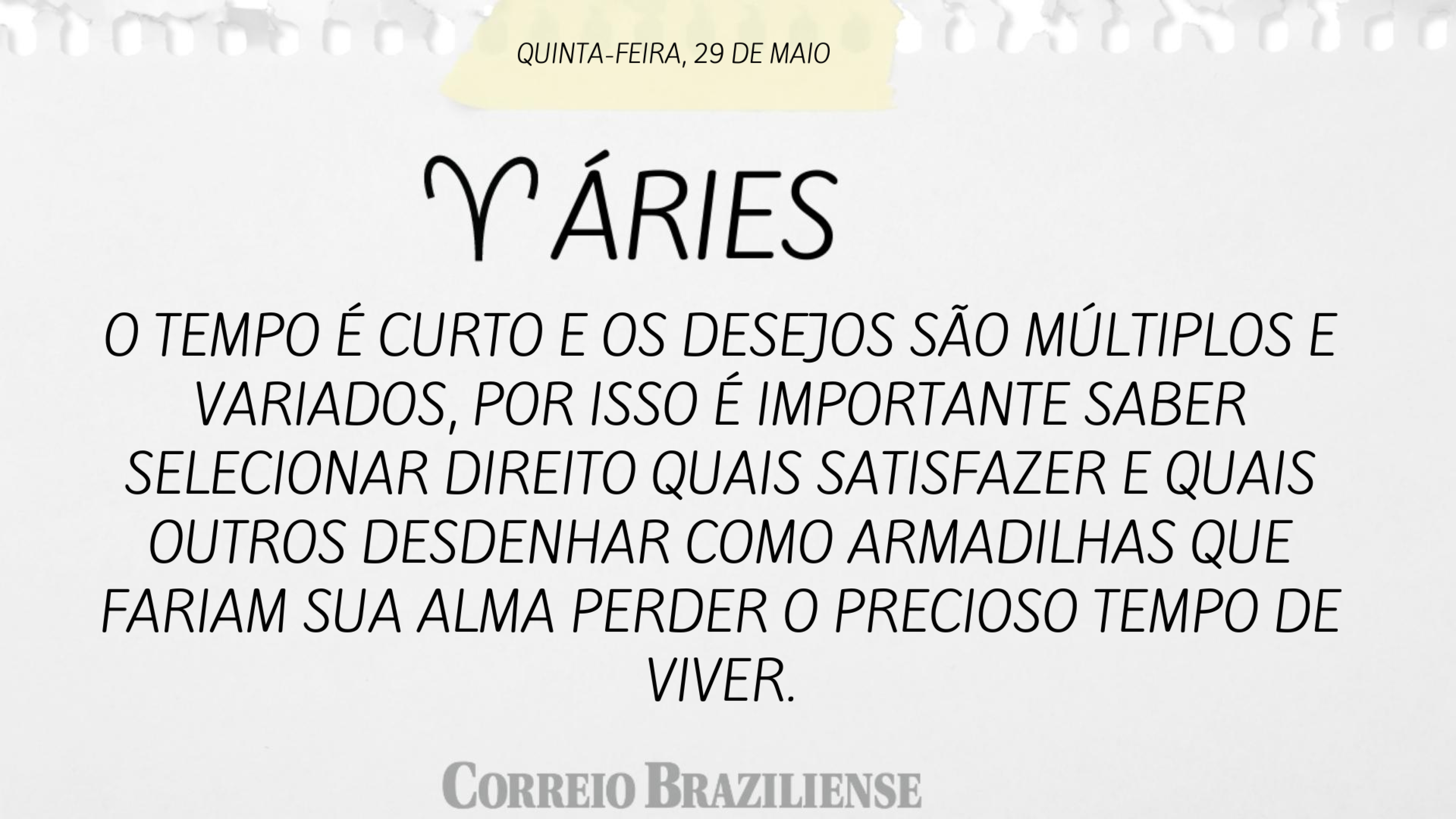 Horóscopo desta quinta-feira