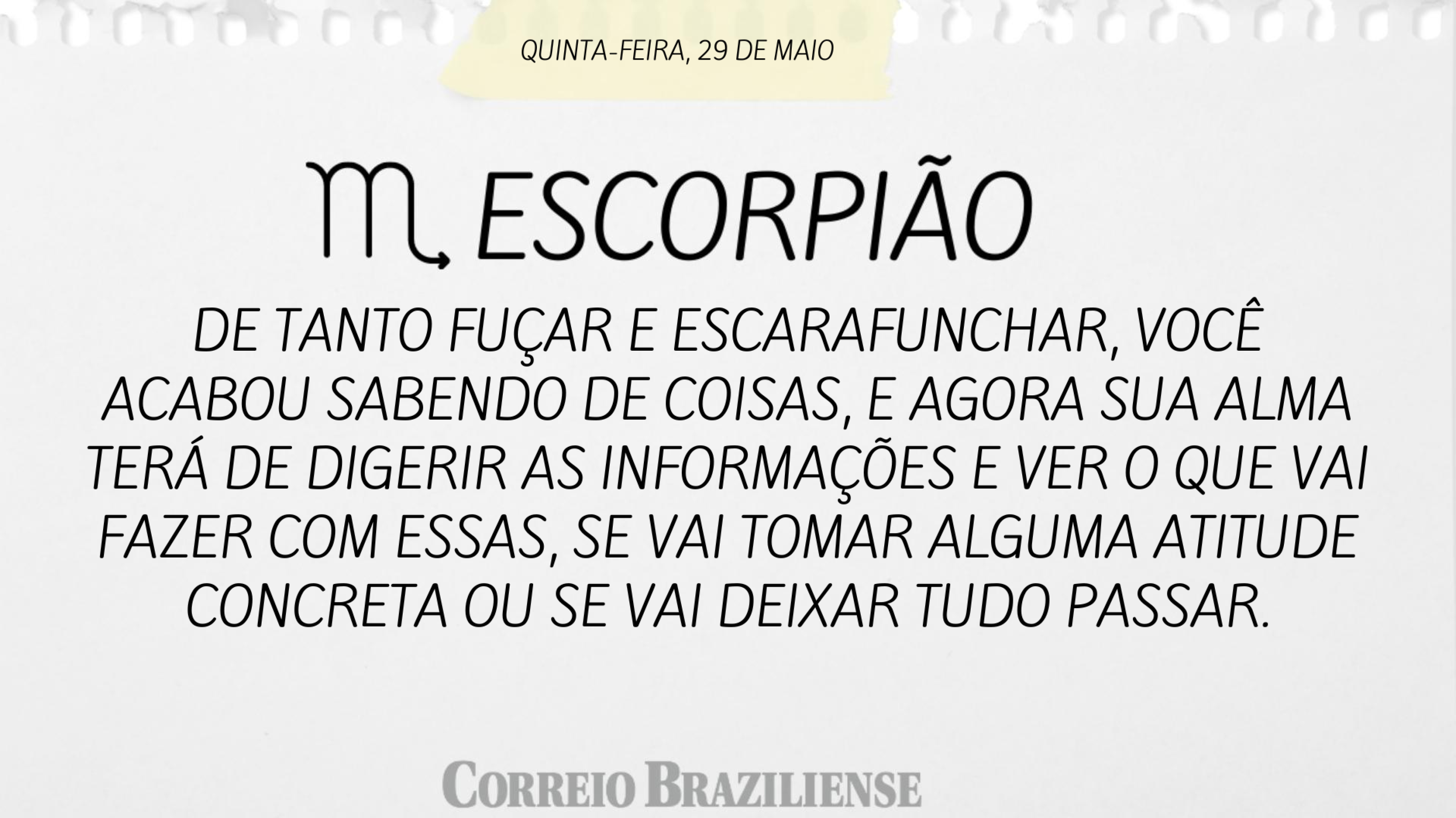 Horóscopo desta quinta-feira