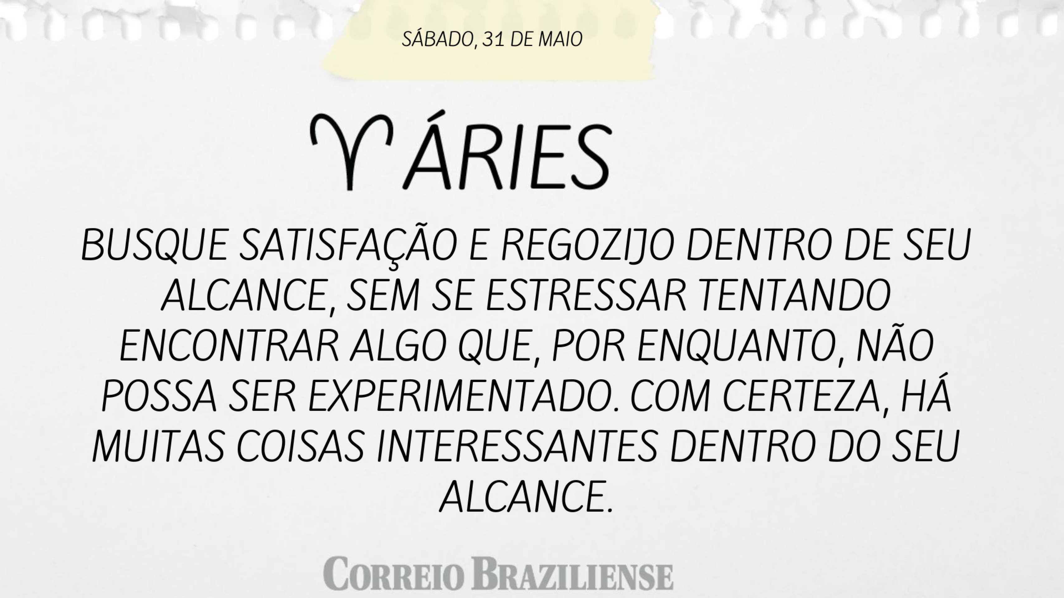 Horóscopo deste sábado